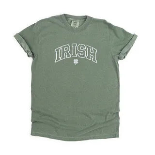 Embroidered Irish Varsity Clover | Garment Dyed Short Sleeve Tee