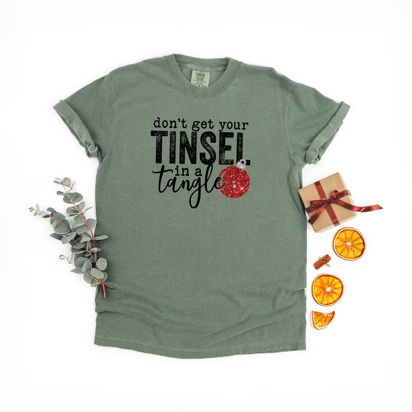 Tinsel In A Tangle Bulb | Garment Dyed Tee