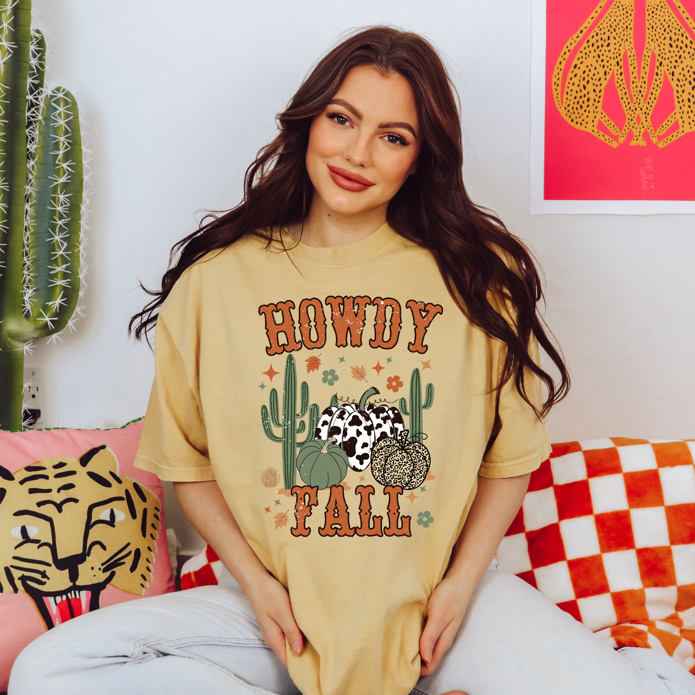 Howdy Fall Cactus | Garment Dyed Tee