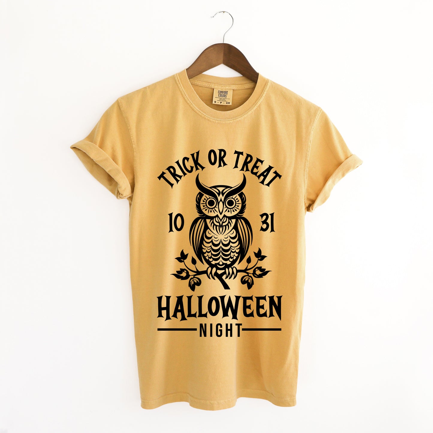 Trick Or Treat Owl | Garment Dyed Short Sleeve Tee