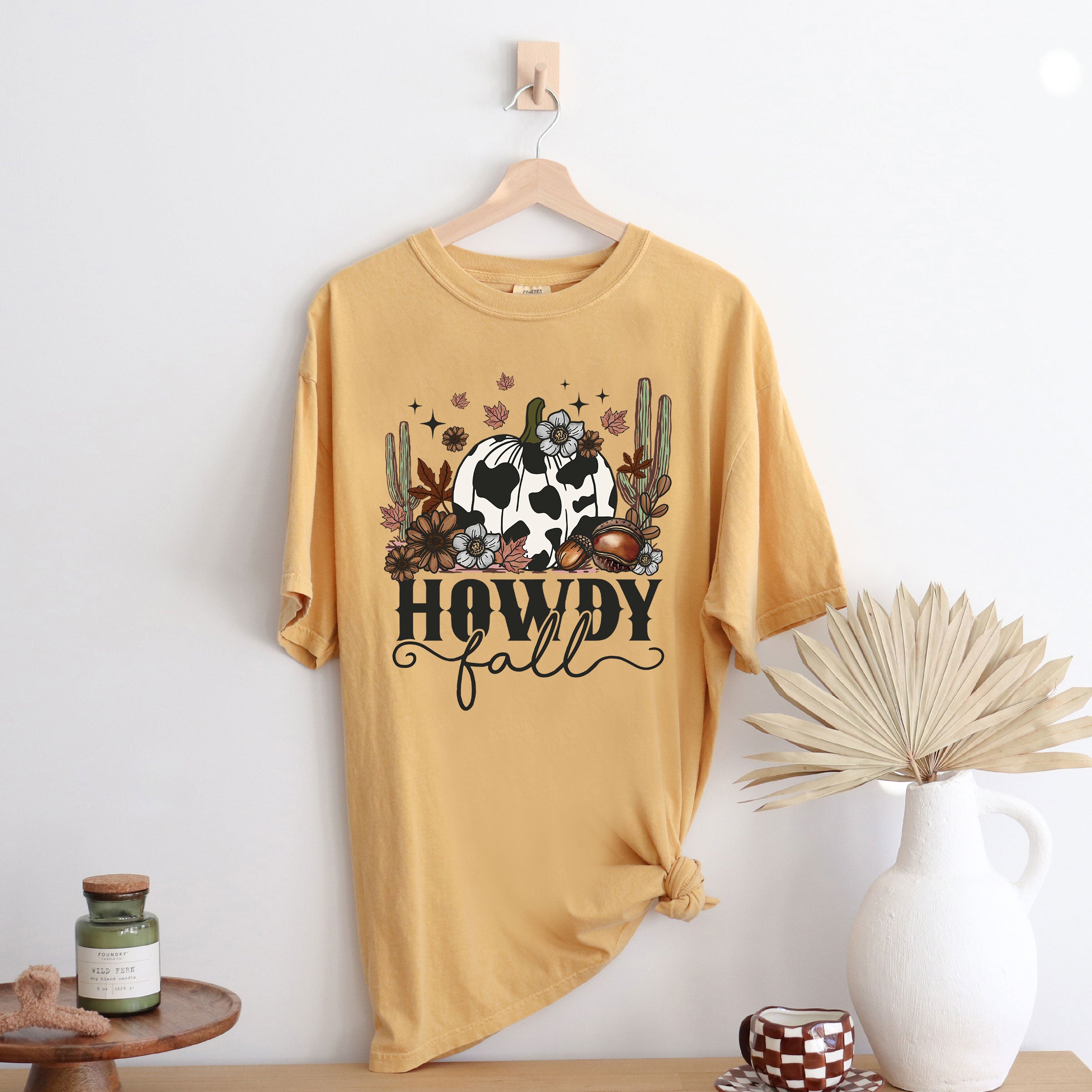 Howdy Fall Pumpkin | Garment Dyed Short Sleeve Tee