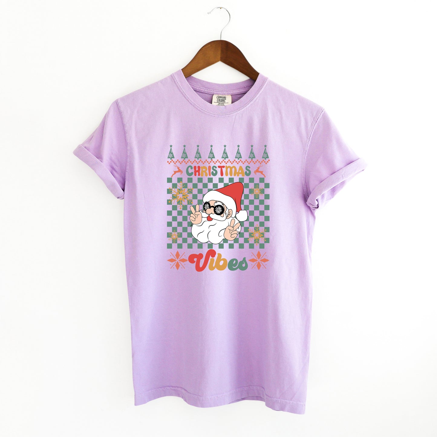 Christmas Vibes Peace Sign | Garment Dyed Tee
