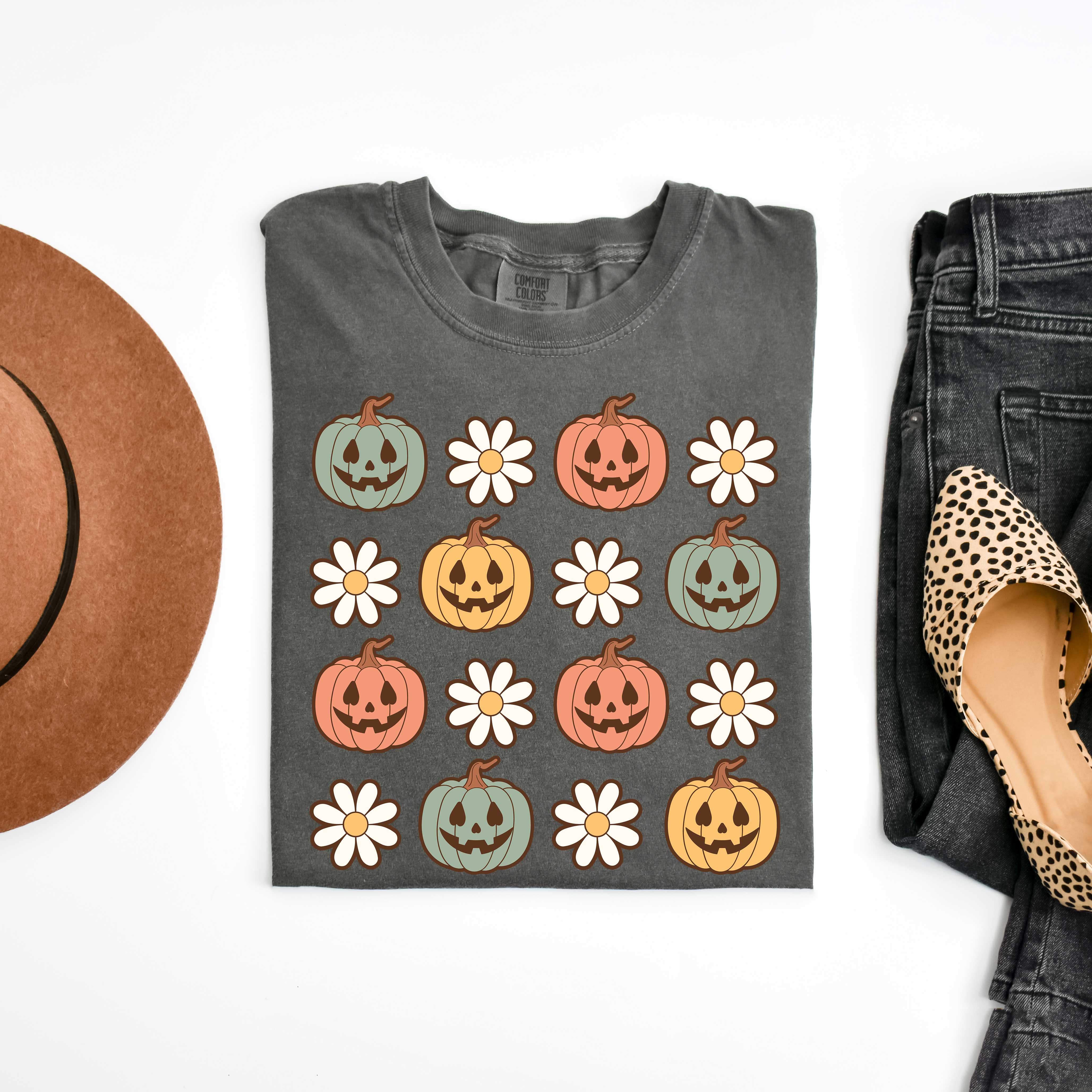 Pumpkin Daisies | Garment Dyed Tee