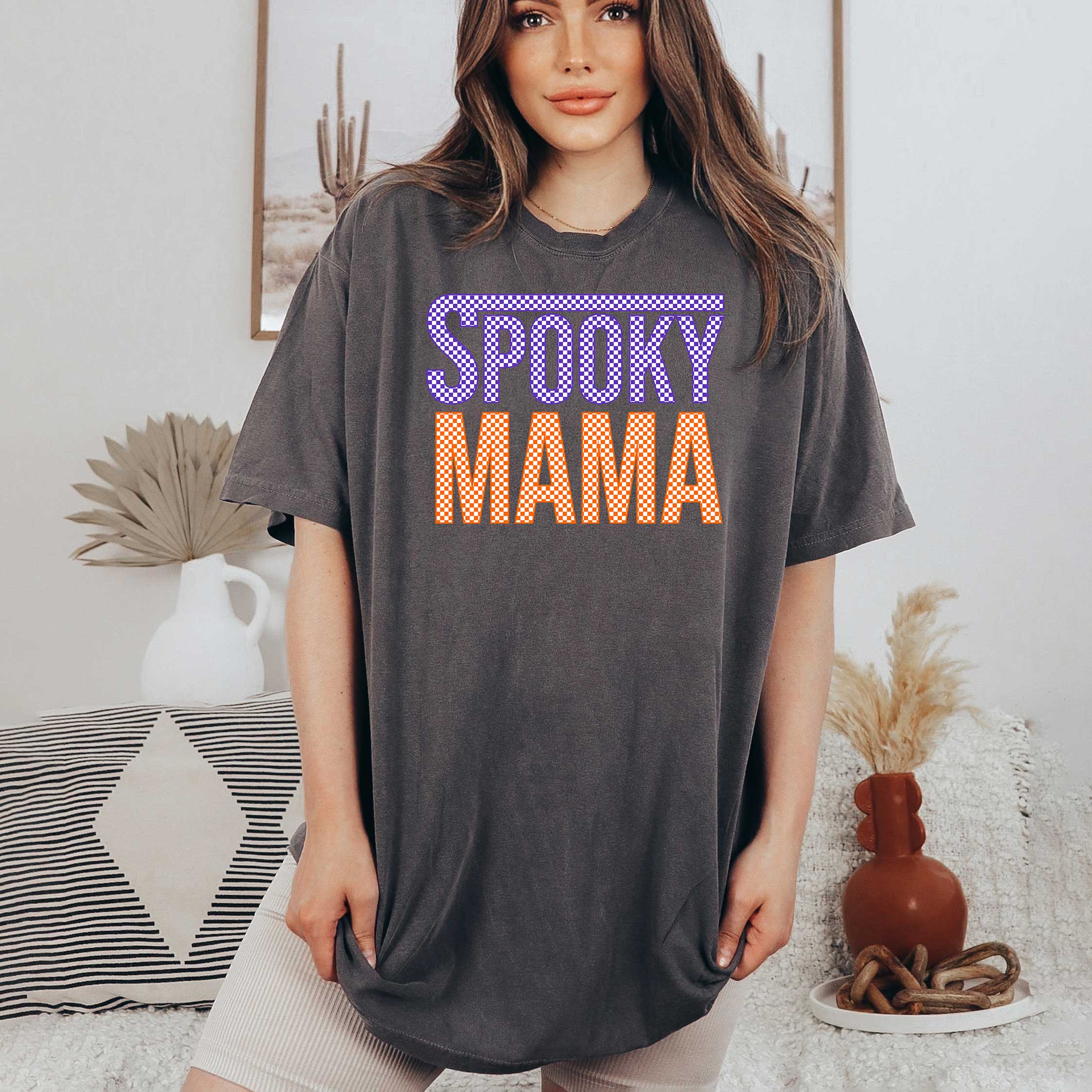Spooky Mama Checkered | Garment Dyed Tee