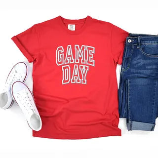 Embroidered Game Day Arched | Garment Dyed Short Sleeve Tee