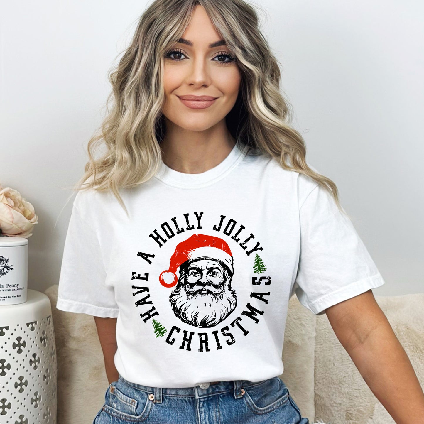 Holly Jolly Santa | Garment Dyed Tee