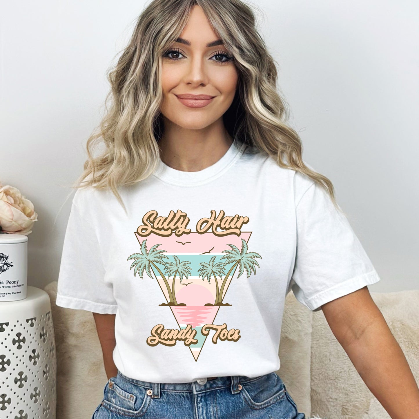 Salty Hair Sandy Toes Triangle | Garment Dyed Short Sleeve Tee
