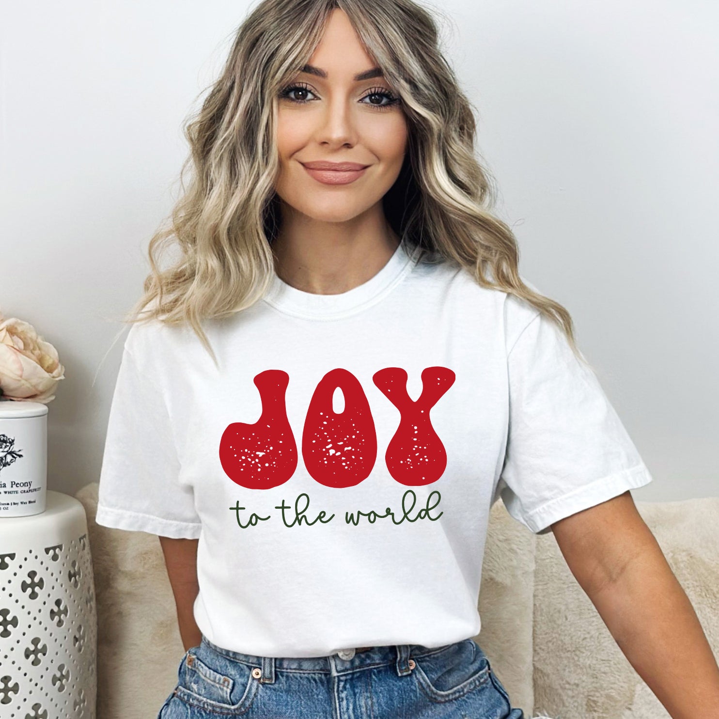Joy To The World Cursive  | Garment Dyed Tee