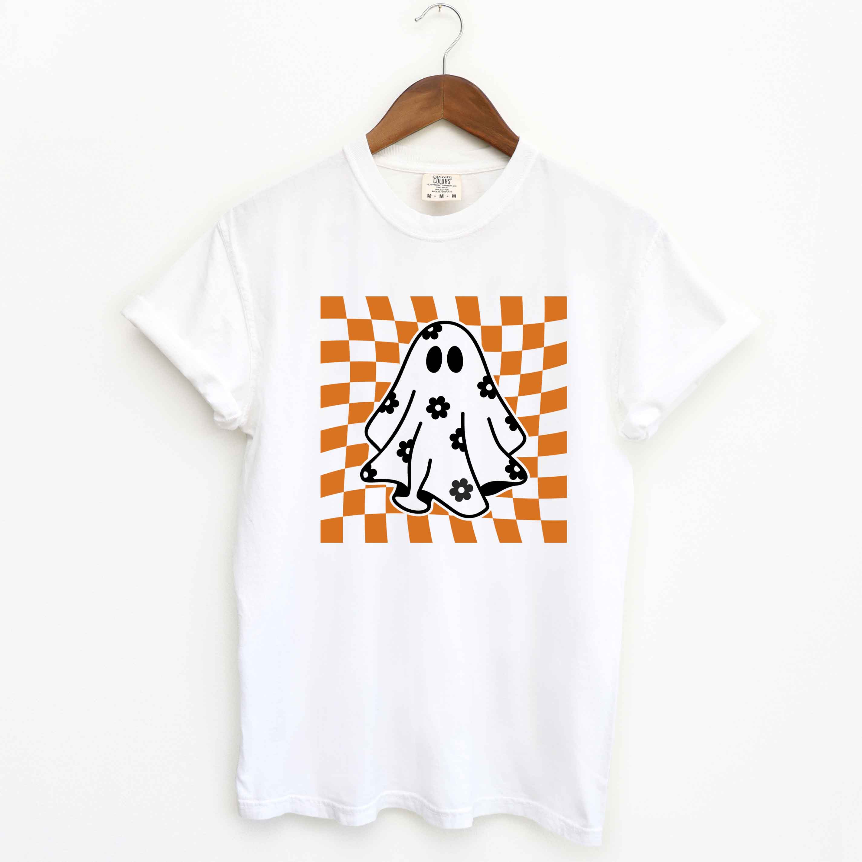 Checkered Flower Ghost | Garment Dyed Tee