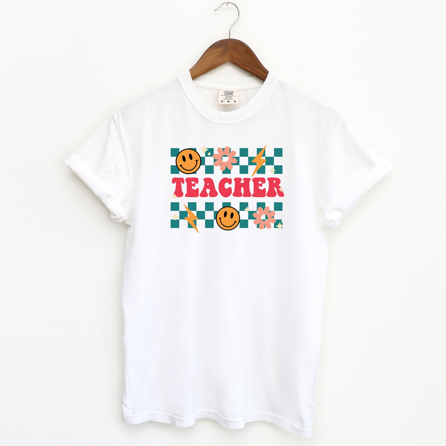 Retro Teacher Checkered | Garment Dyed Short Sleeve Tee