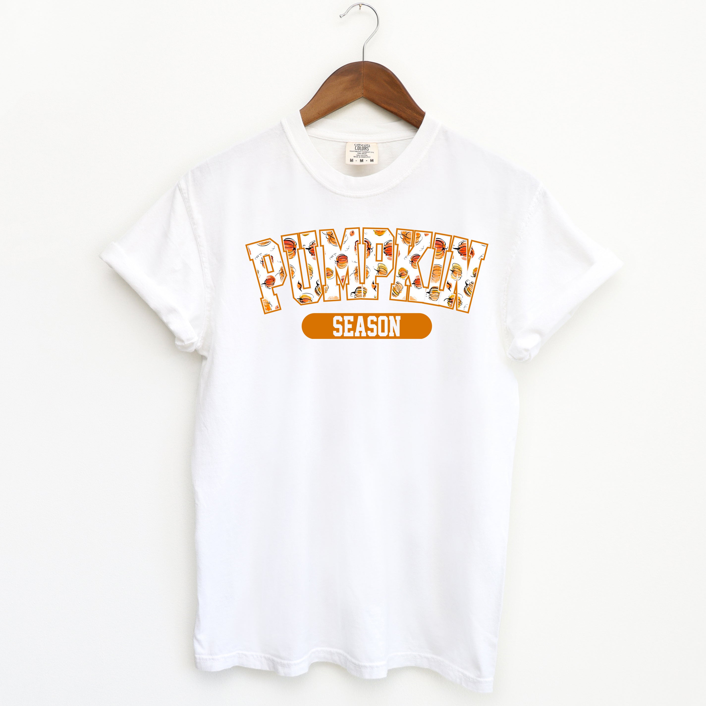 Curved Pumpkin Season Pumpkin | Garment Dyed Tee