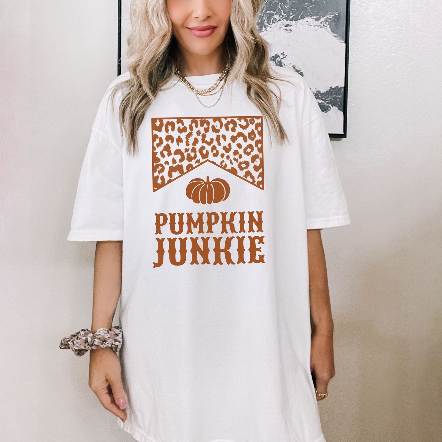 Leopard Pumpkin Junkie | Garment Dyed Tee