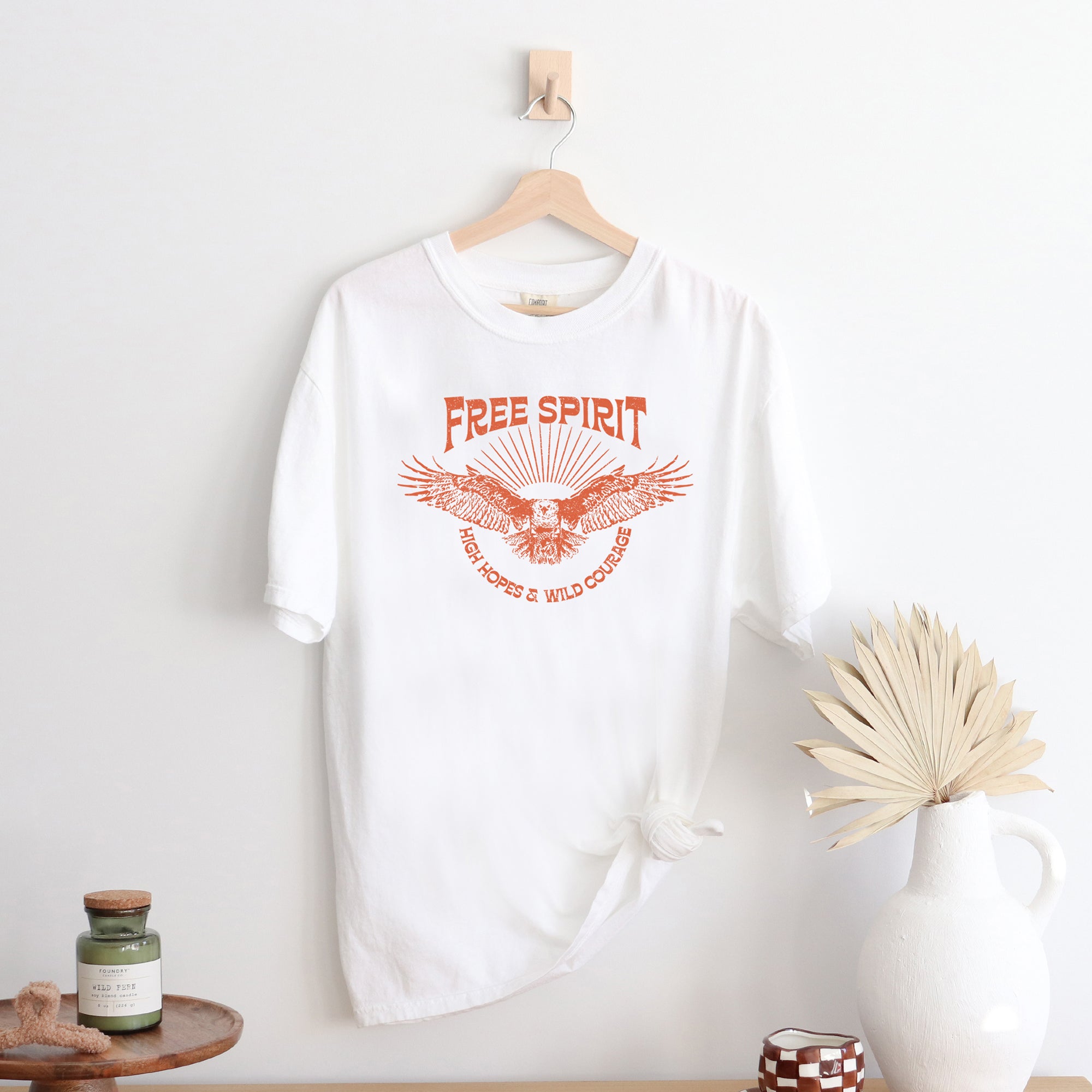 Free Spirit Distressed Eagle | Garment Dyed Short Sleeve Tee