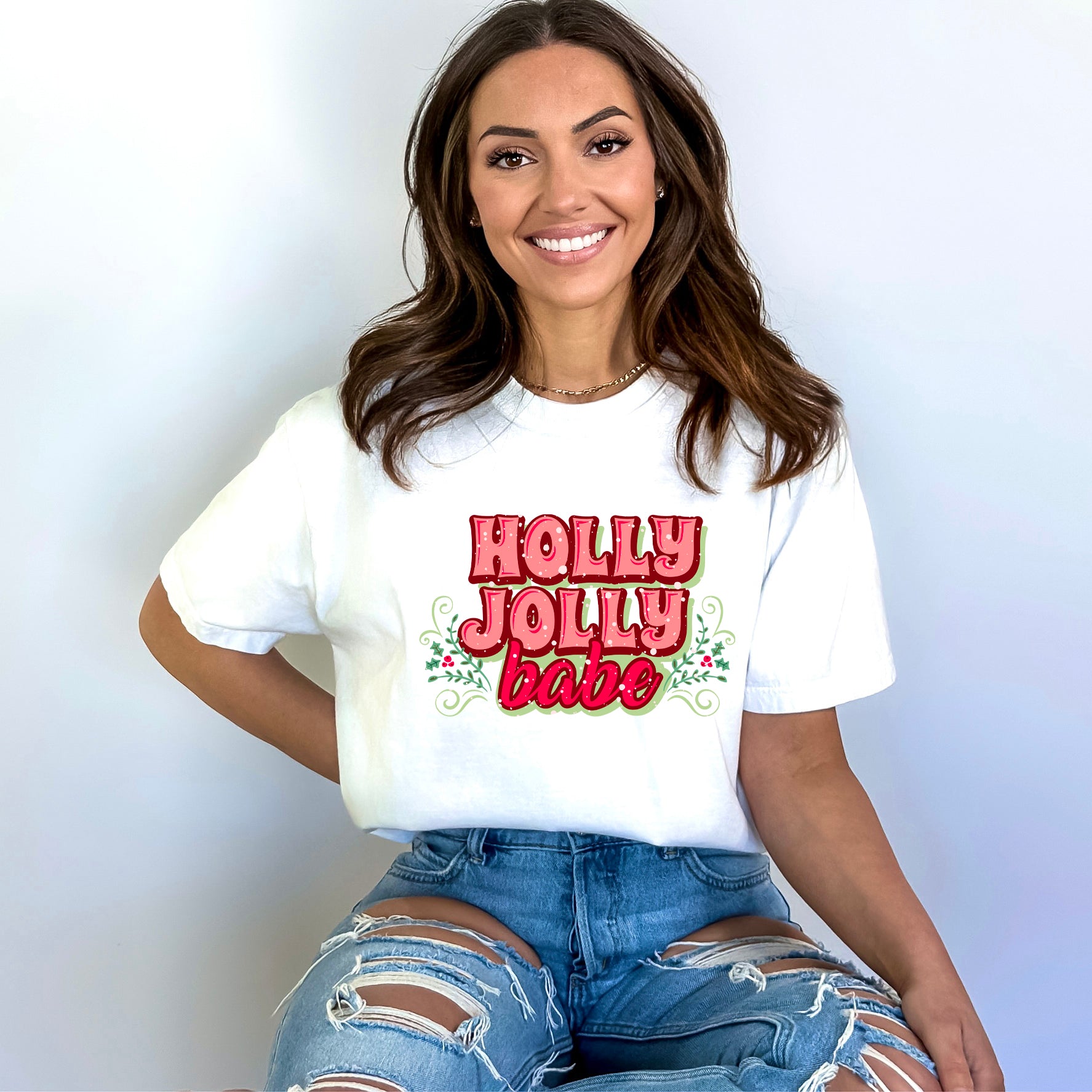Holly Jolly Babe Stacked | Garment Dyed Tee