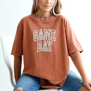 Embroidered Game Day Arched | Garment Dyed Short Sleeve Tee