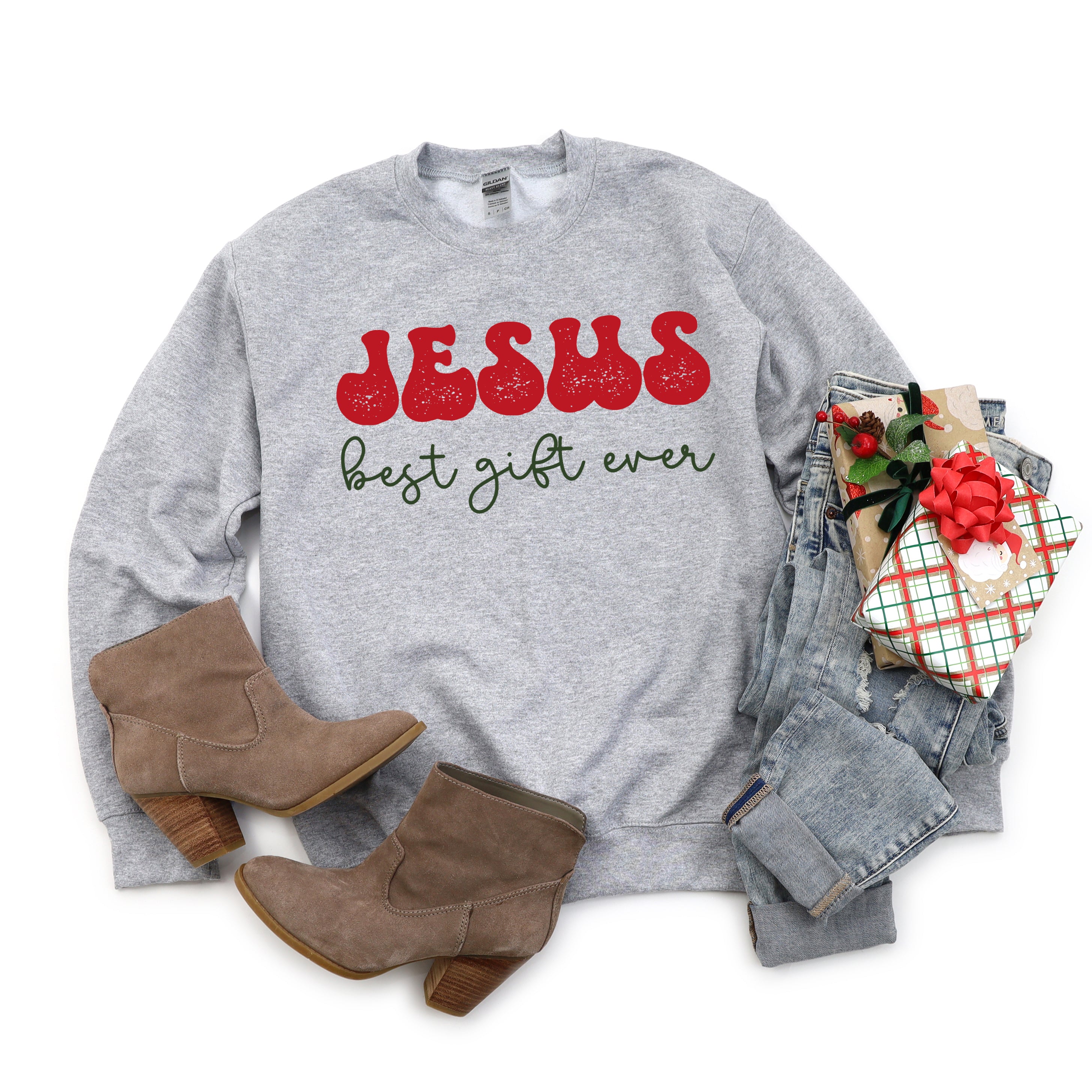 Jesus Best Gift Ever Cursive | Sweatshirt