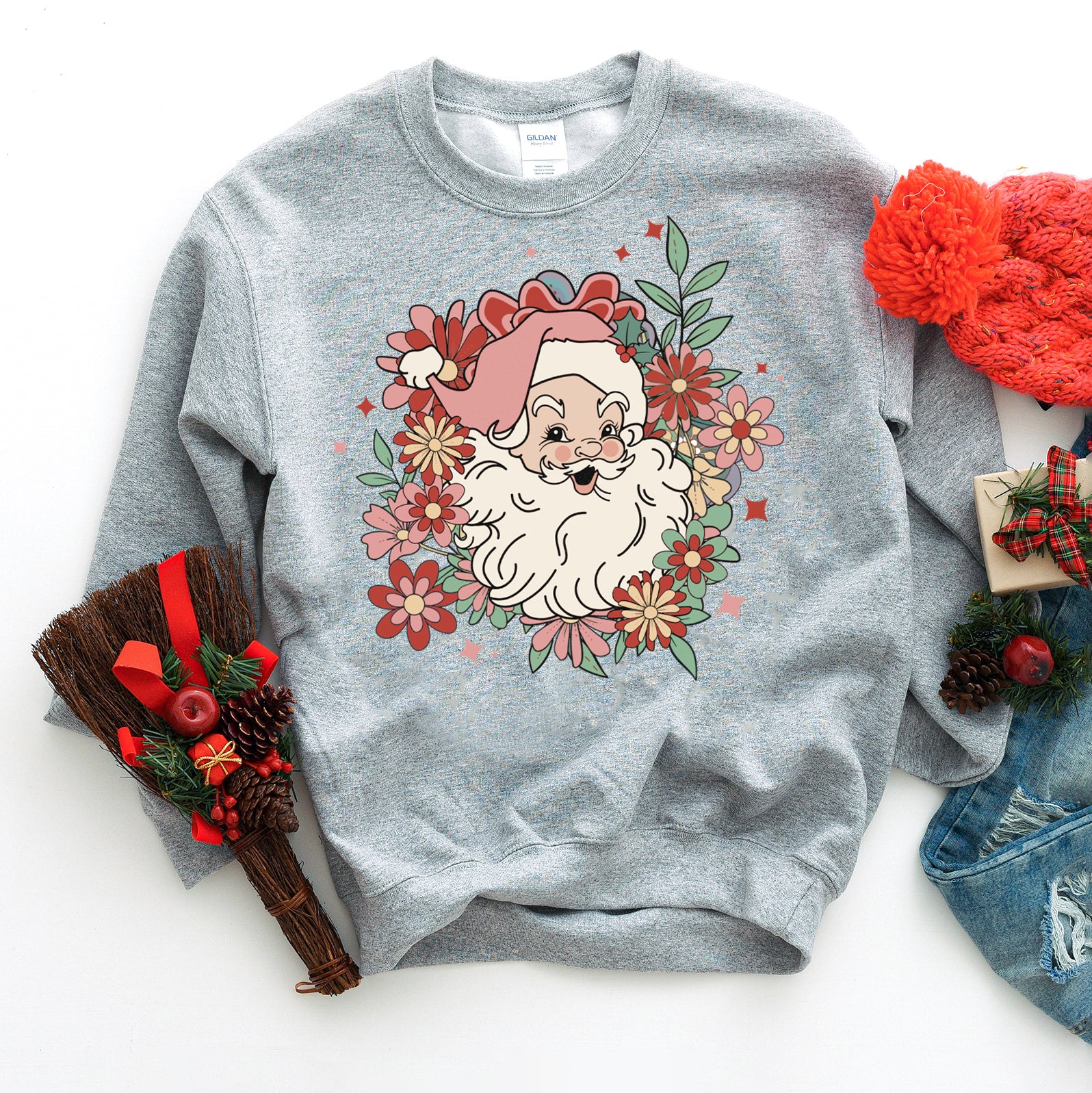 Floral Santa | Sweatshirt