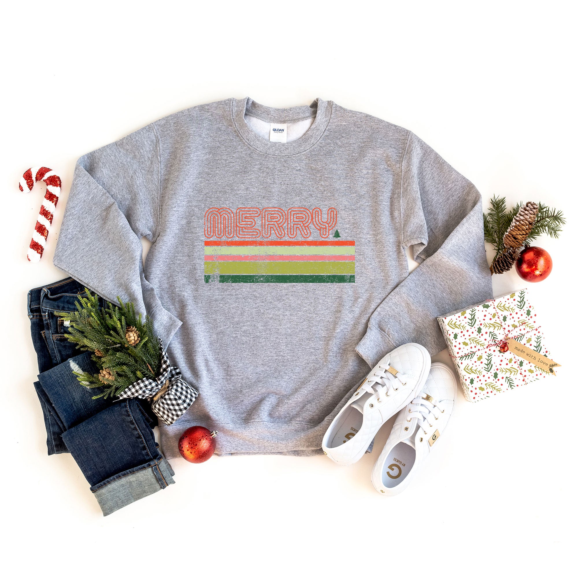Retro Merry Stripes | Sweatshirt