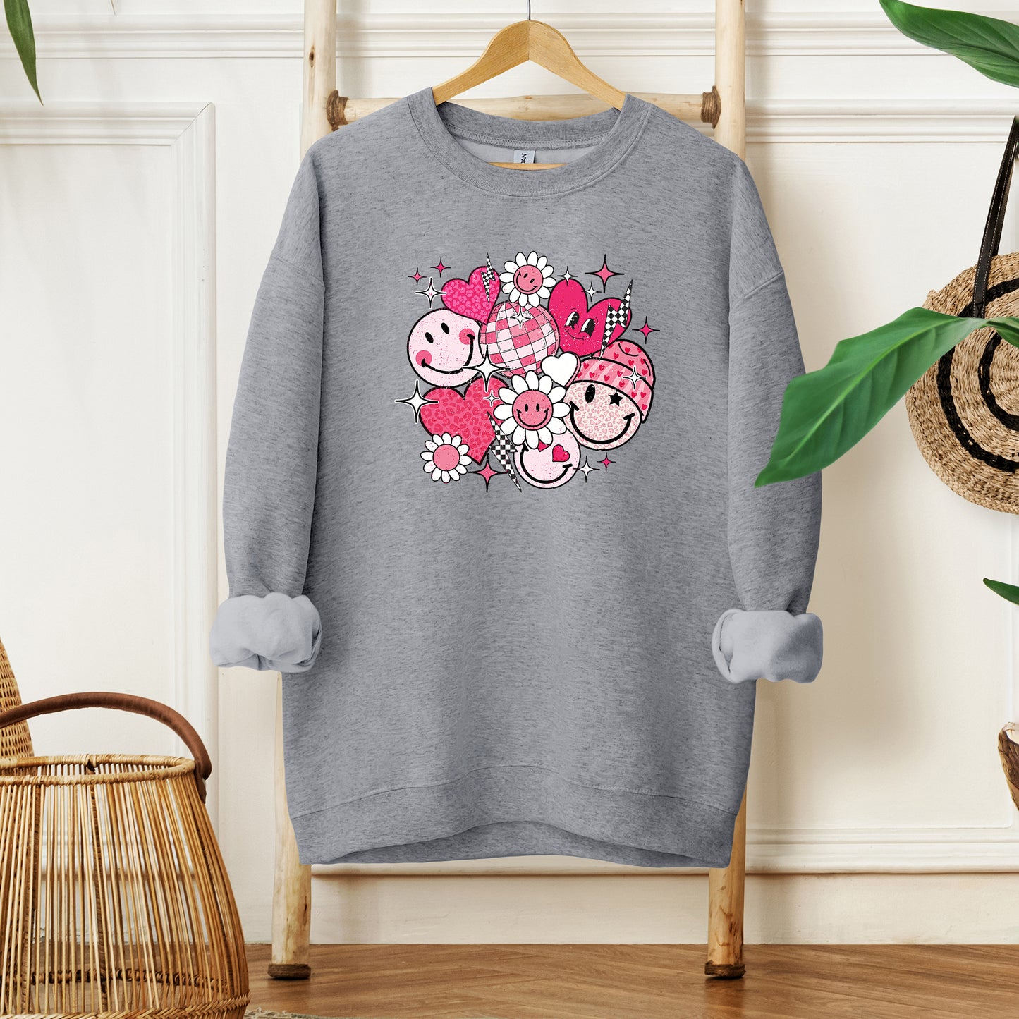 Pink Flower Hearts | Sweatshirt