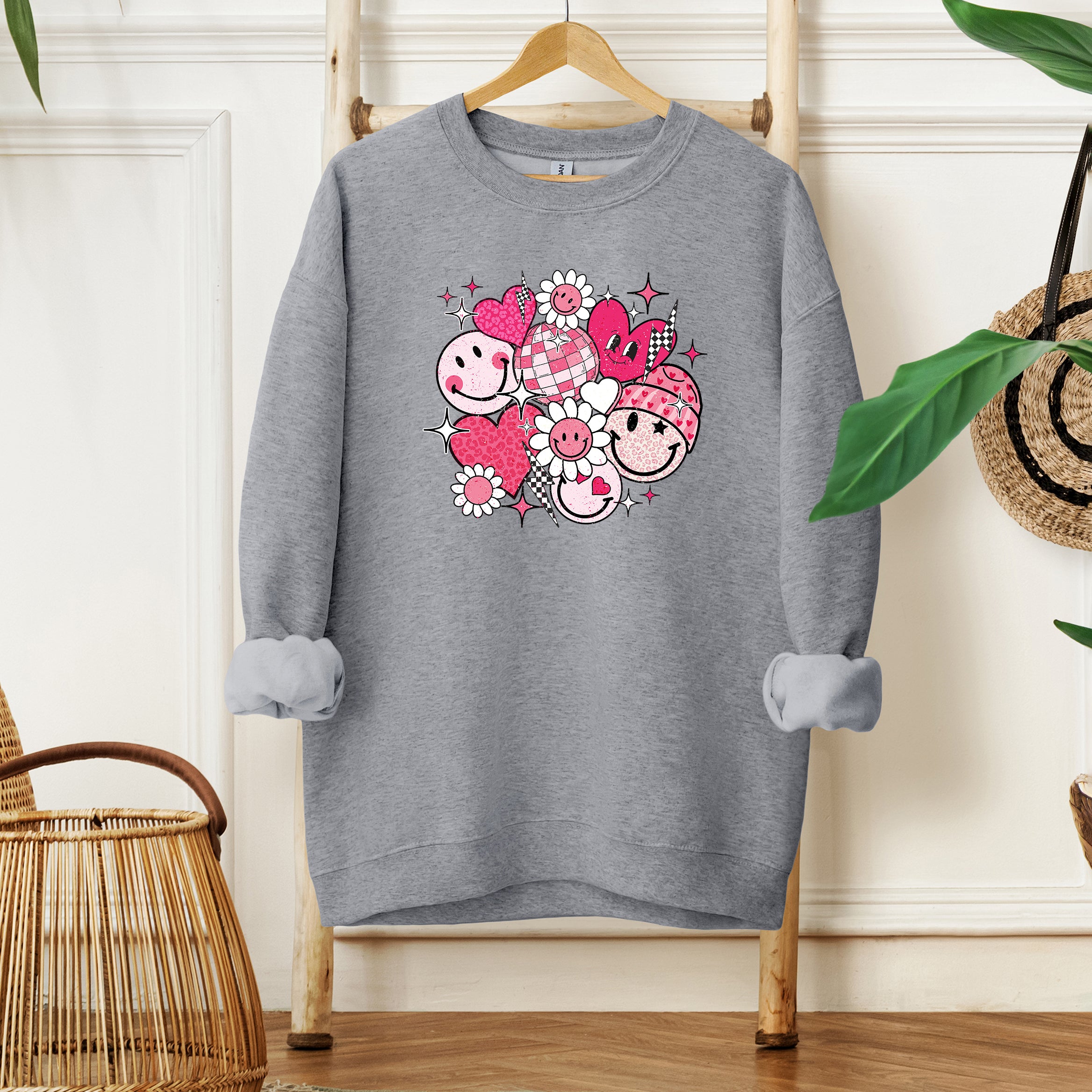 Pink Flower Hearts | Sweatshirt