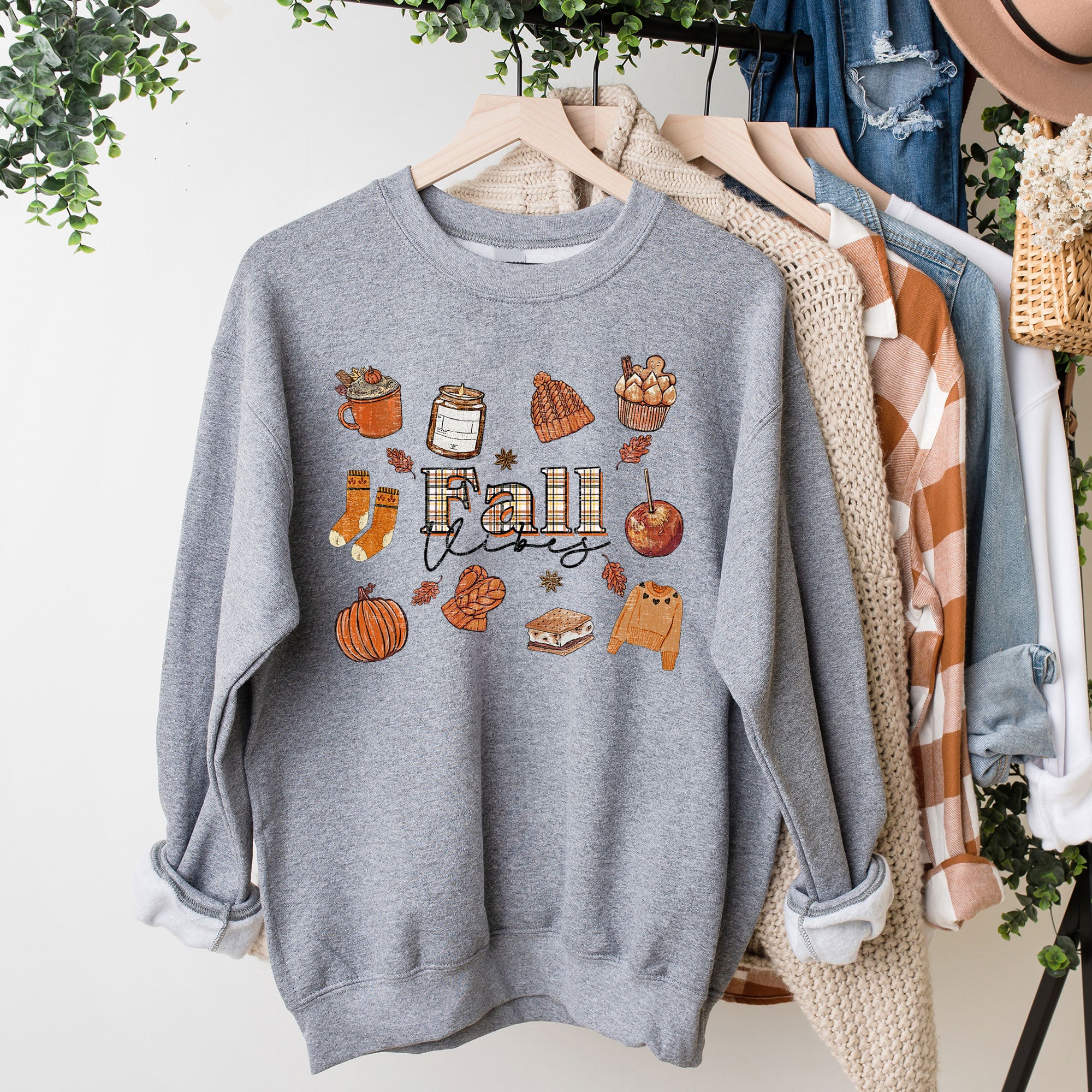 Plaid Fall Vibes Collage | Sweatshirt