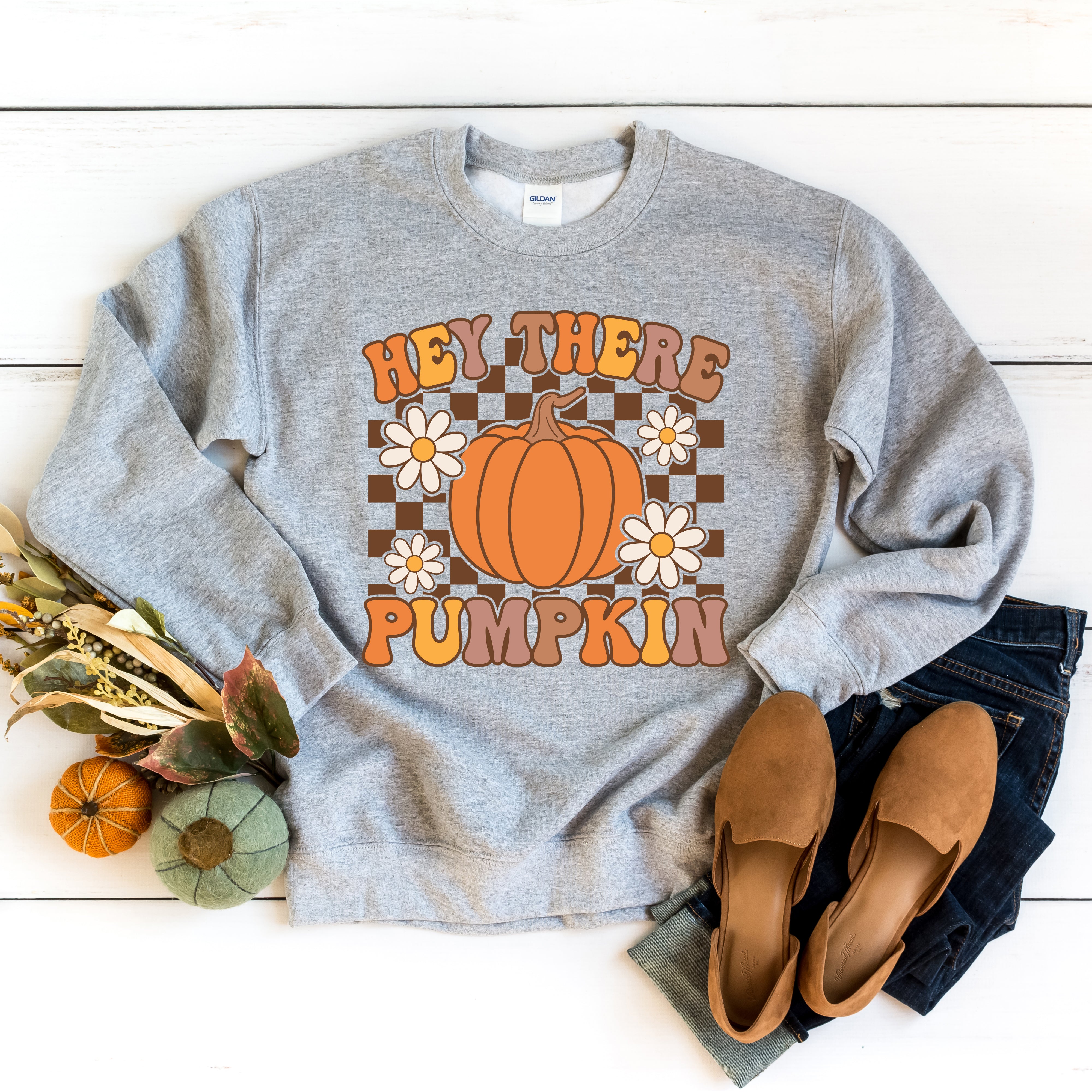 Hey There Pumpkin Flowers | Sweatshirt