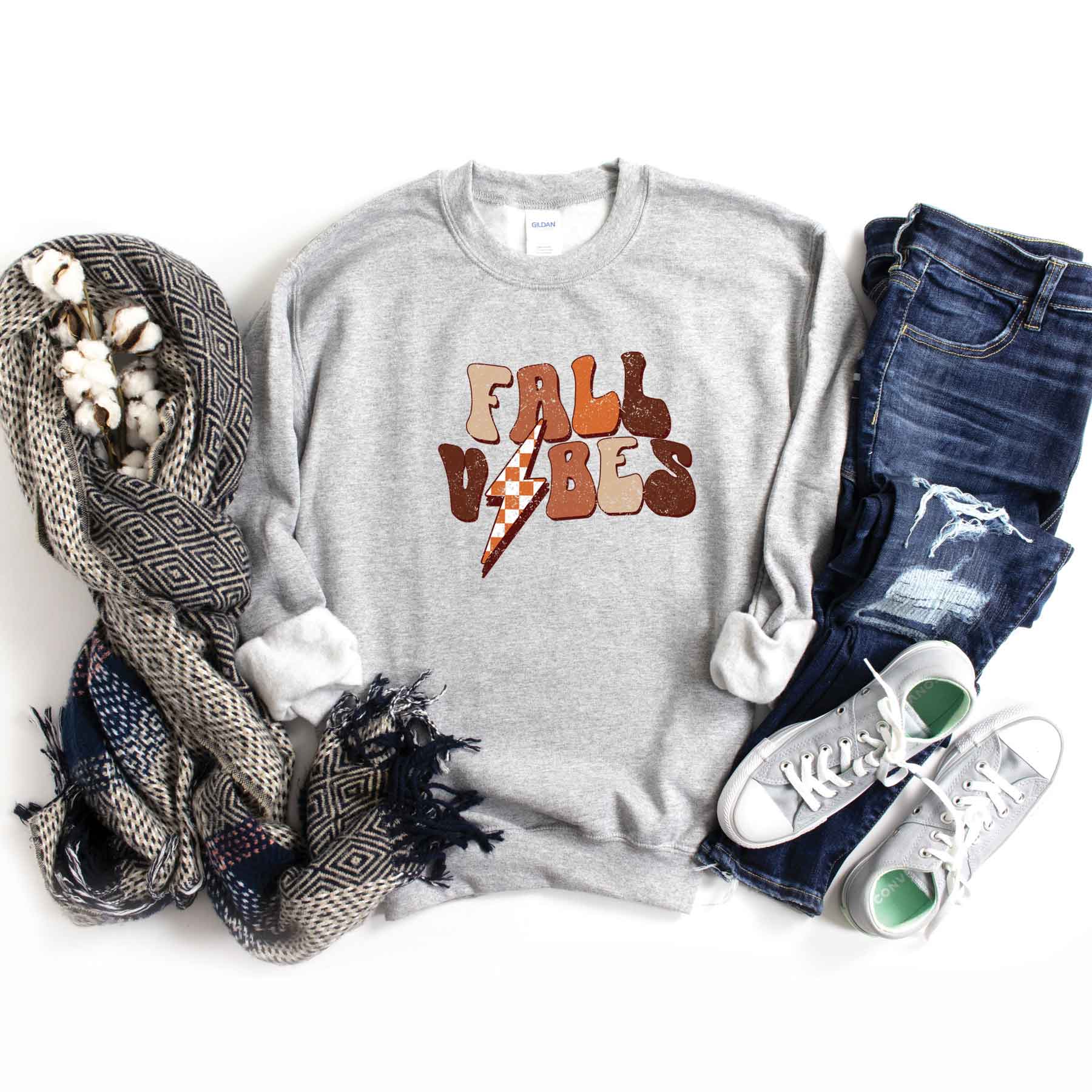 Retro Fall Vibes Wavy | Sweatshirt