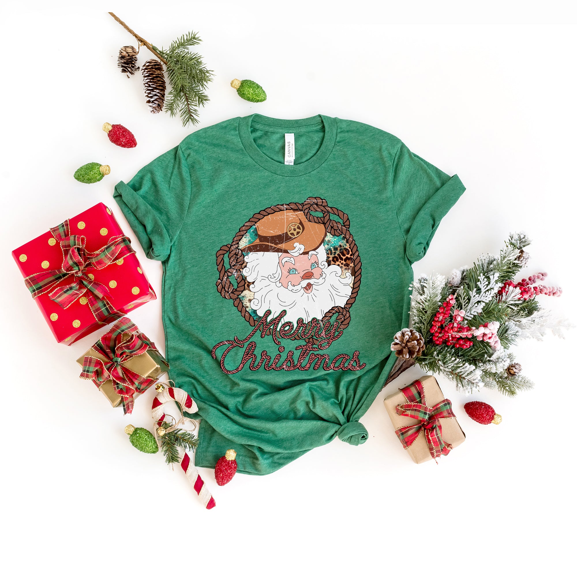 Western Santa | Short Sleeve Crew Neck