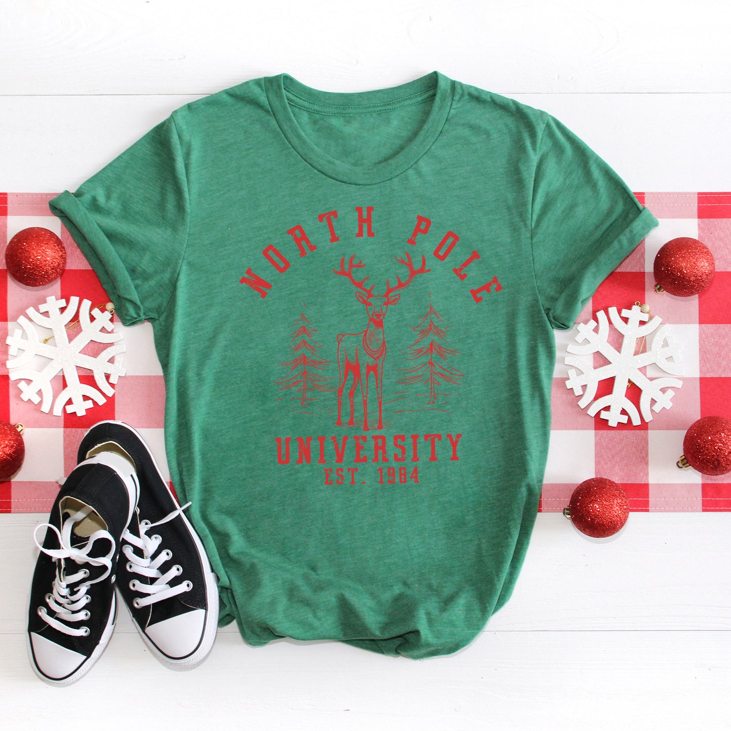 North Pole University Deer | Short Sleeve Crew Neck