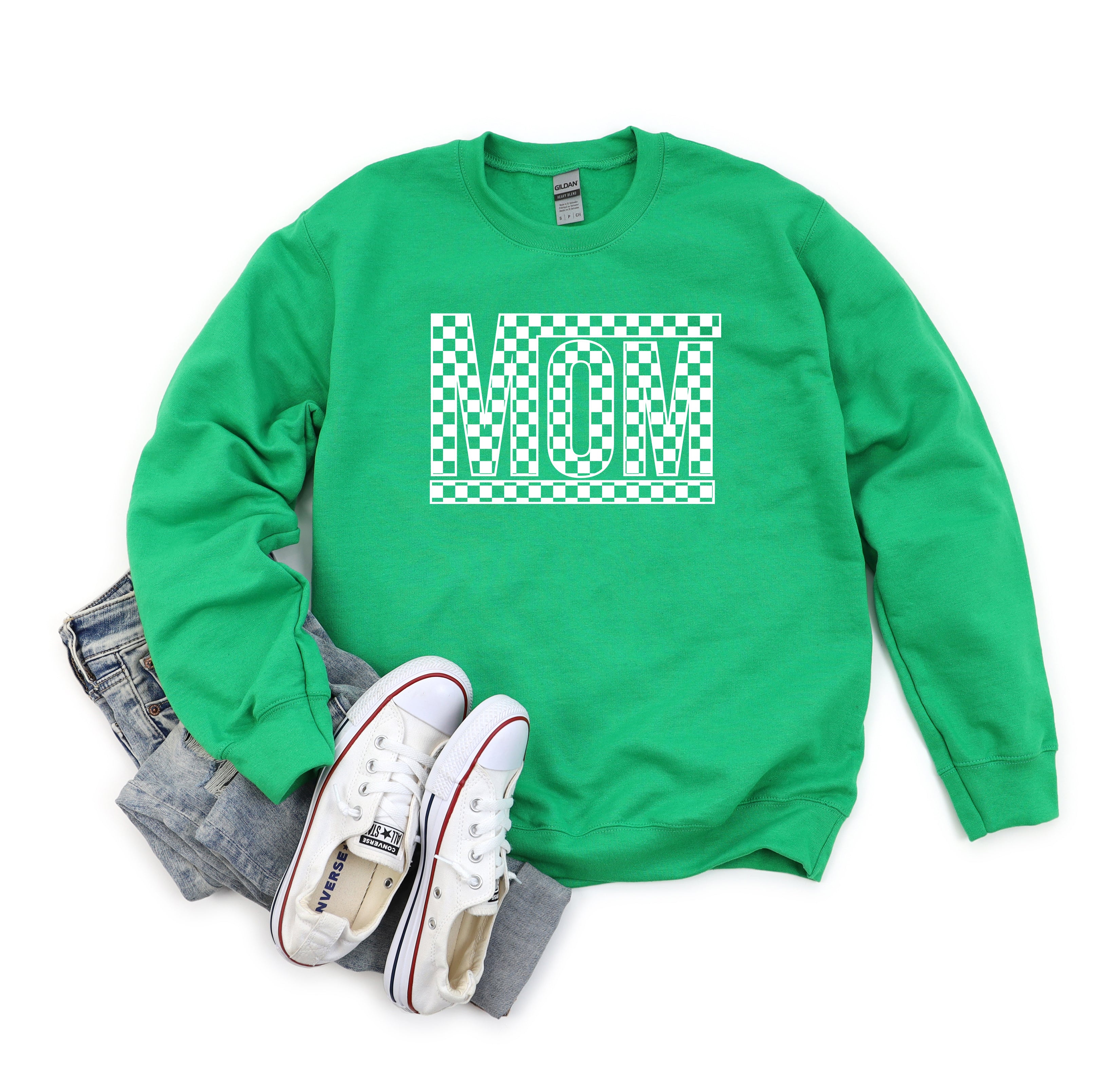 Mom Checkered Box | Sweatshirt