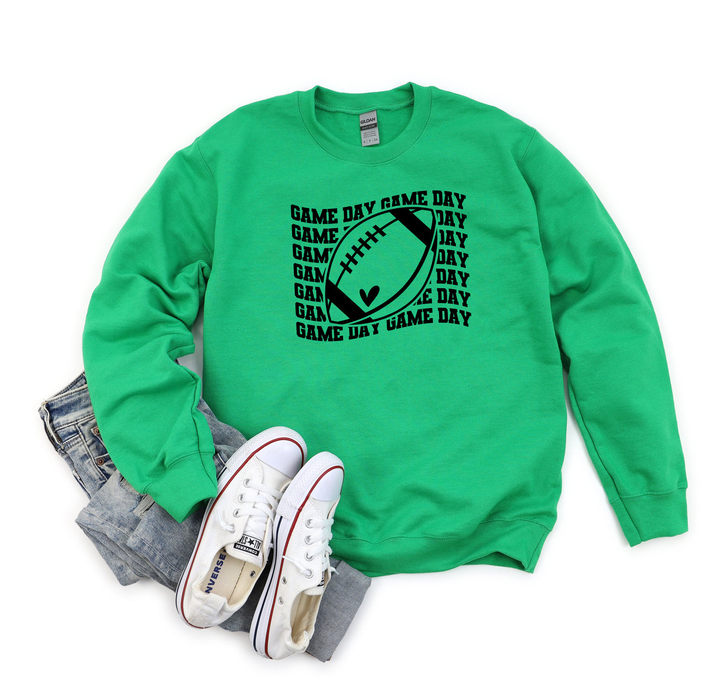 Football Game Day Stacked Wavy | Sweatshirt