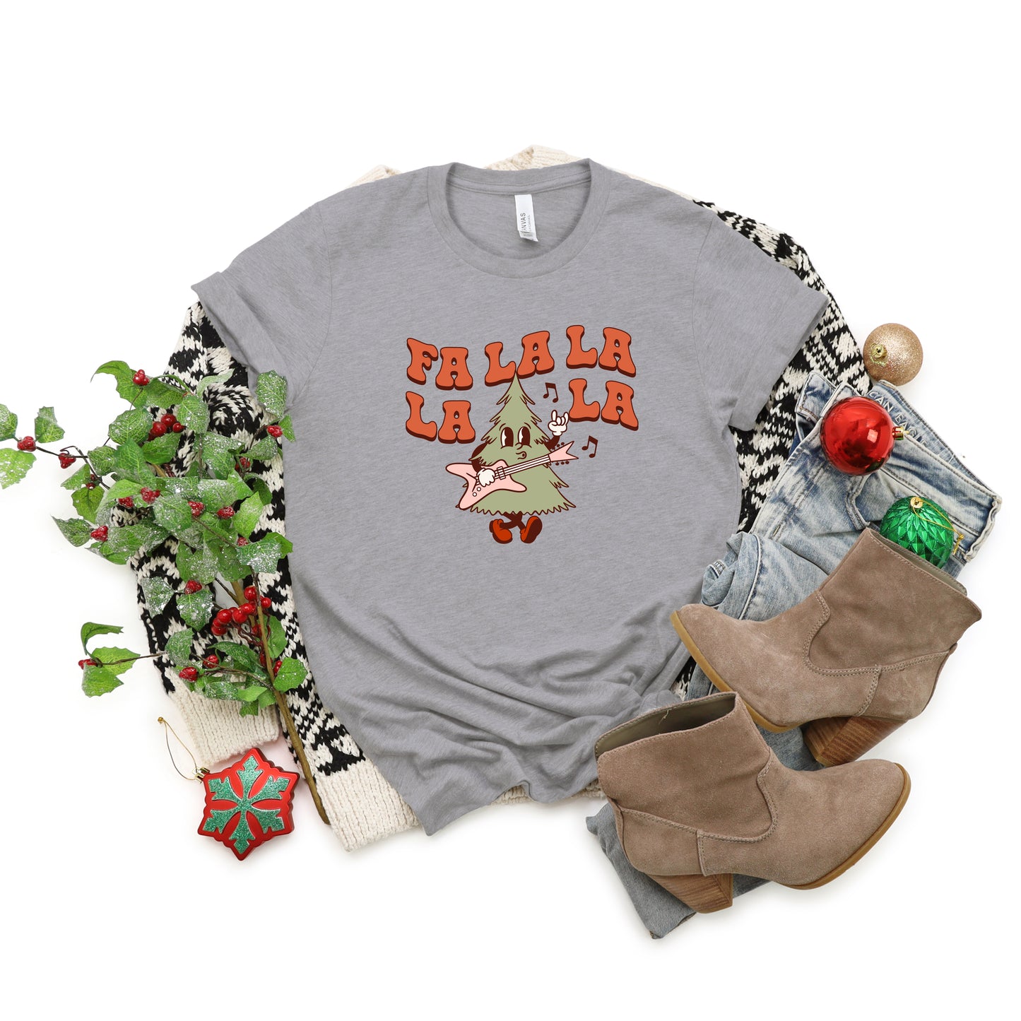 Fa La La Rockin' Tree | Short Sleeve Crew Neck