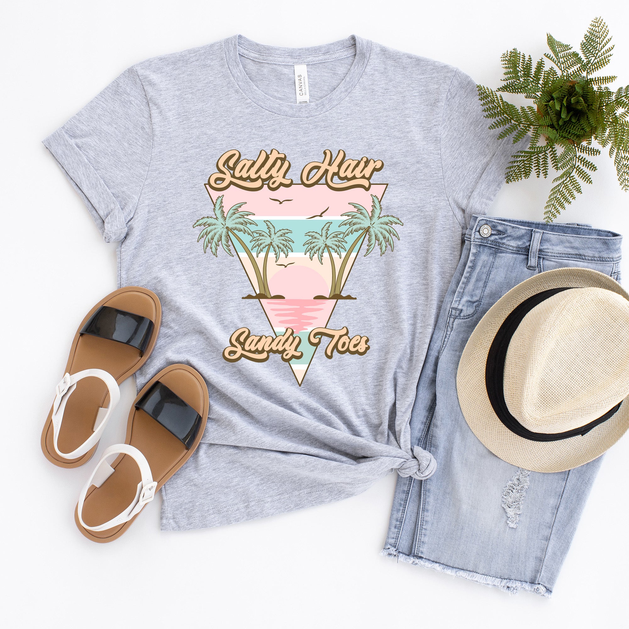 Salty Hair Sandy Toes Triangle | Short Sleeve Crew Neck
