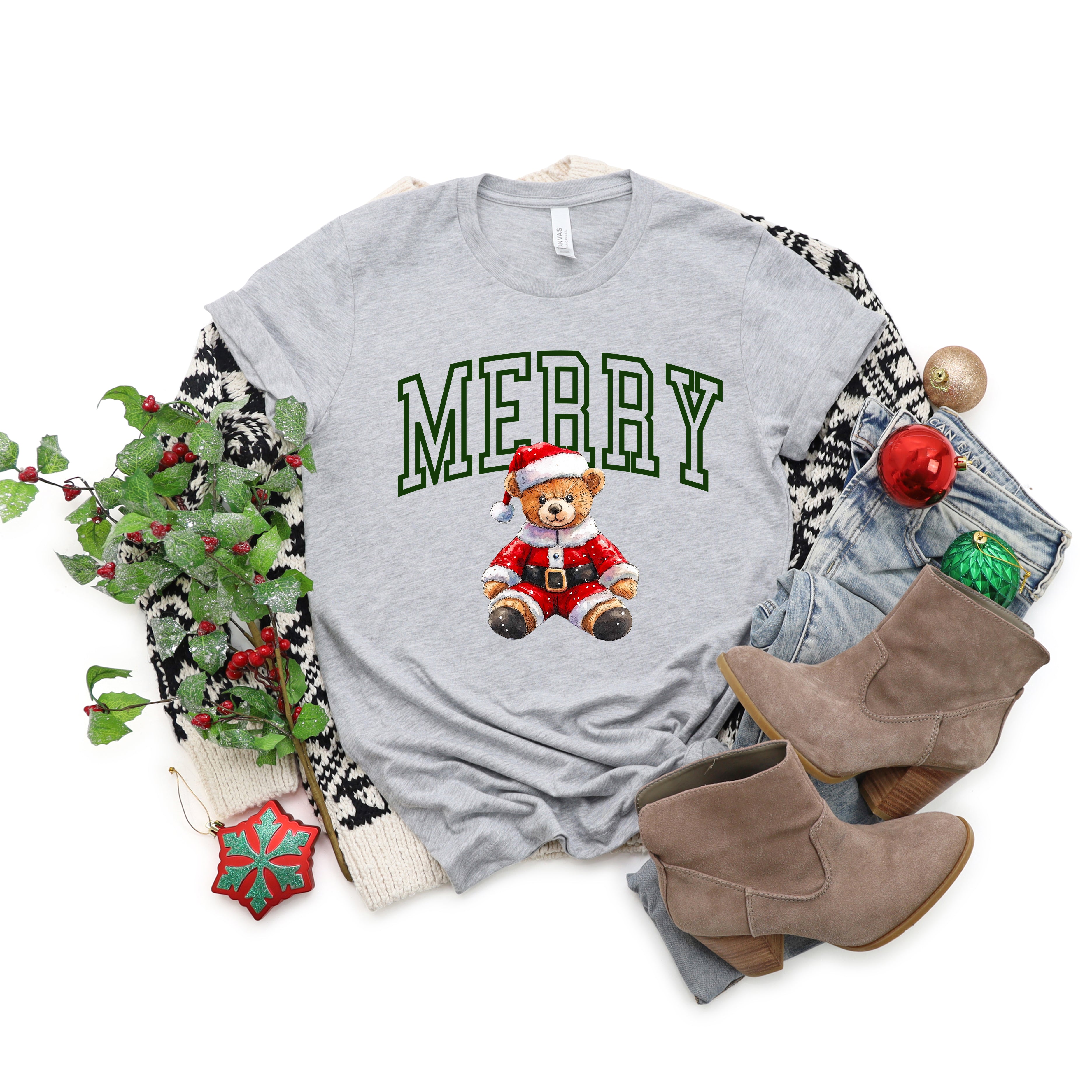 Merry Bear | Short Sleeve Crewneck