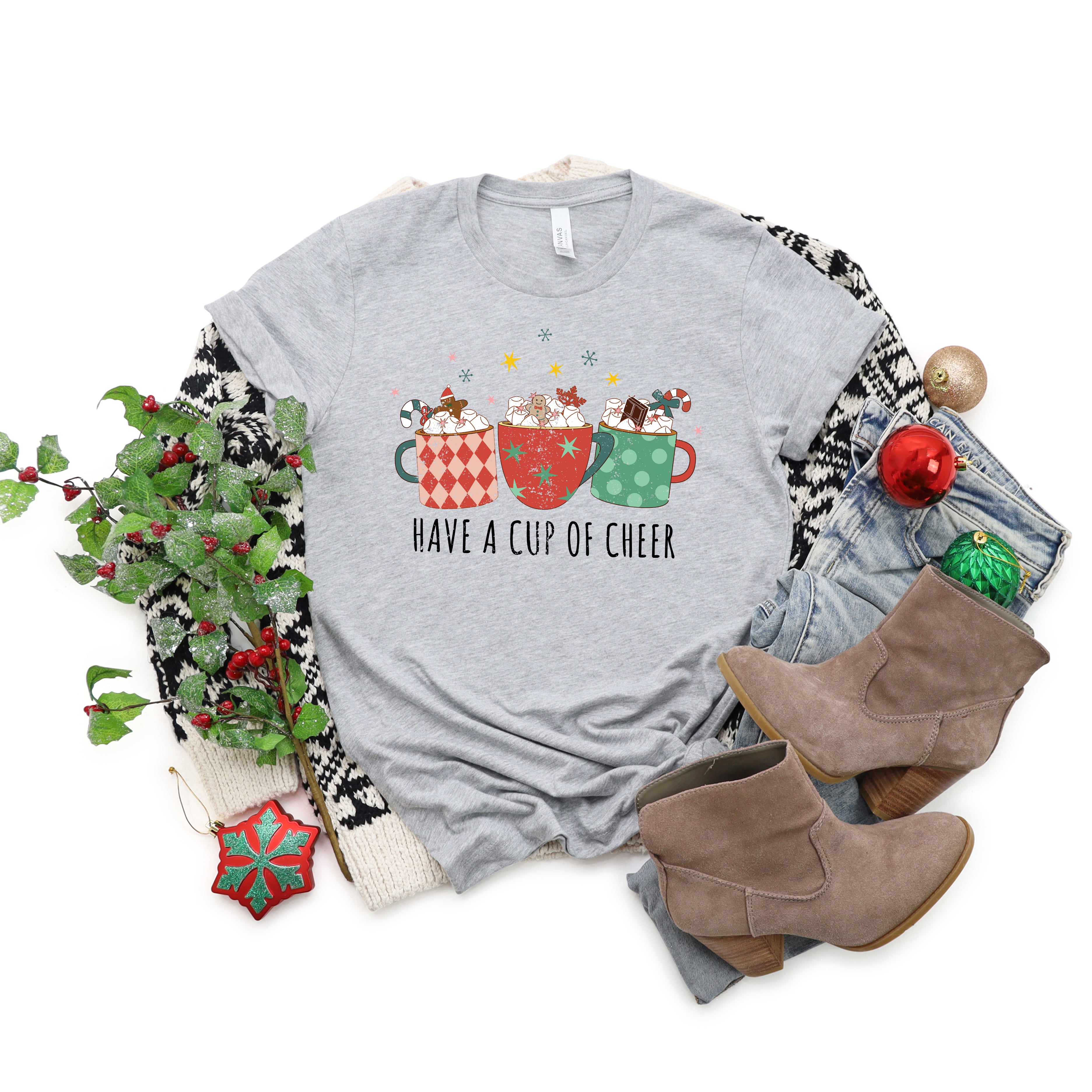 Have A Cup  of Cheer | Short Sleeve Crew Neck
