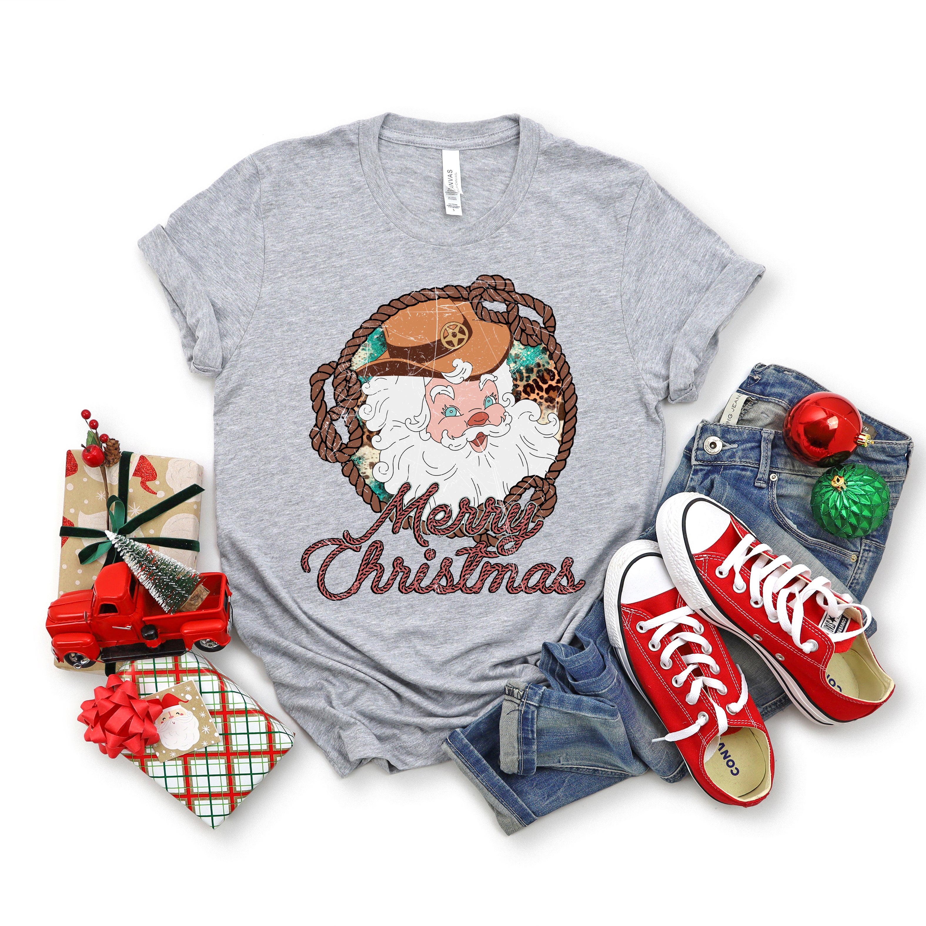 Western Santa | Short Sleeve Crew Neck