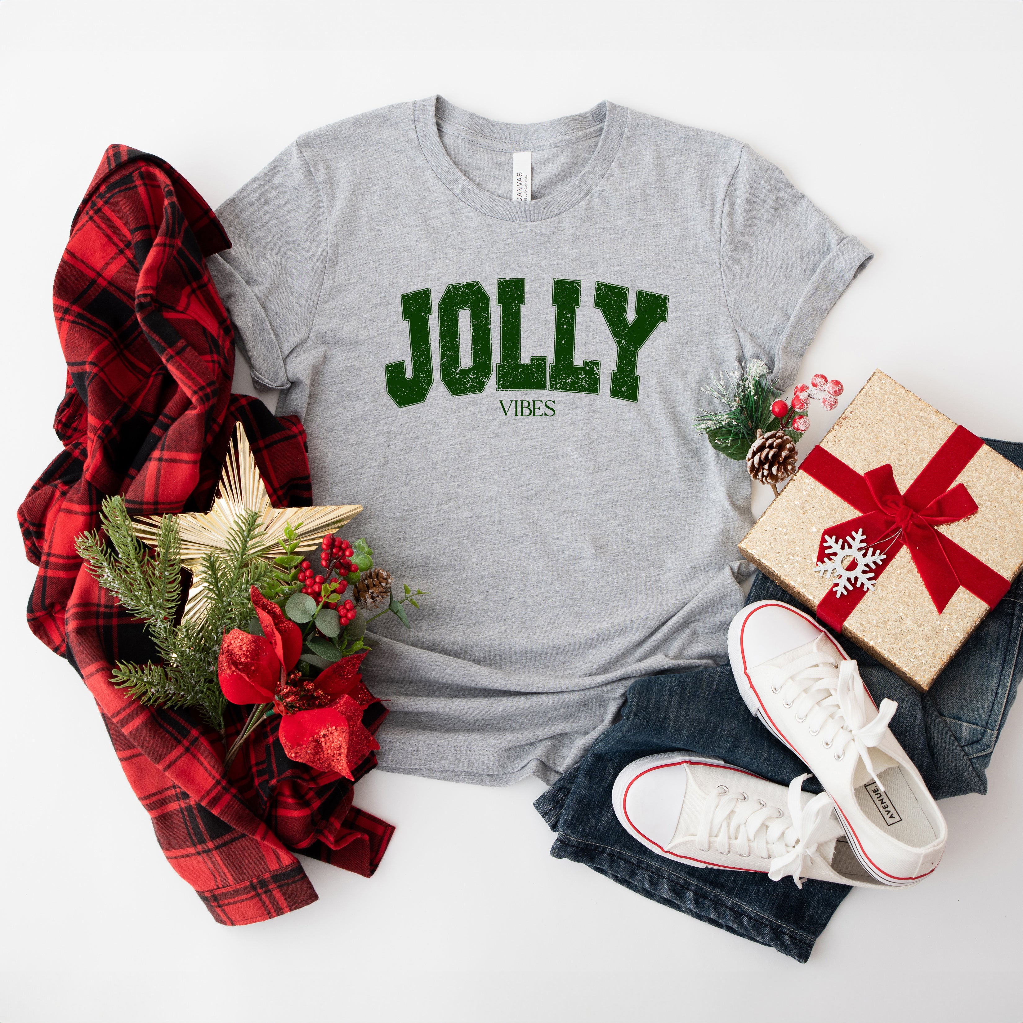 Jolly Vibes Grunge | Short Sleeve Crewneck