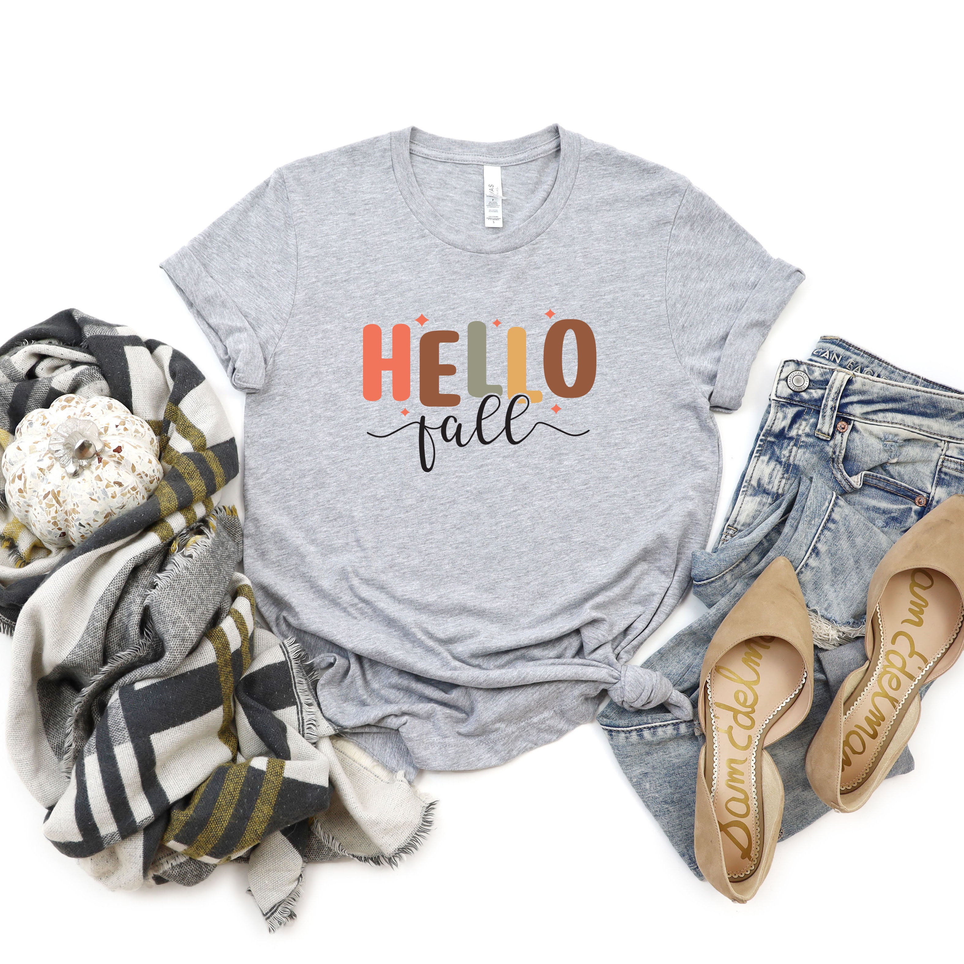 Hello Fall Stars | Short Sleeve Crew Neck