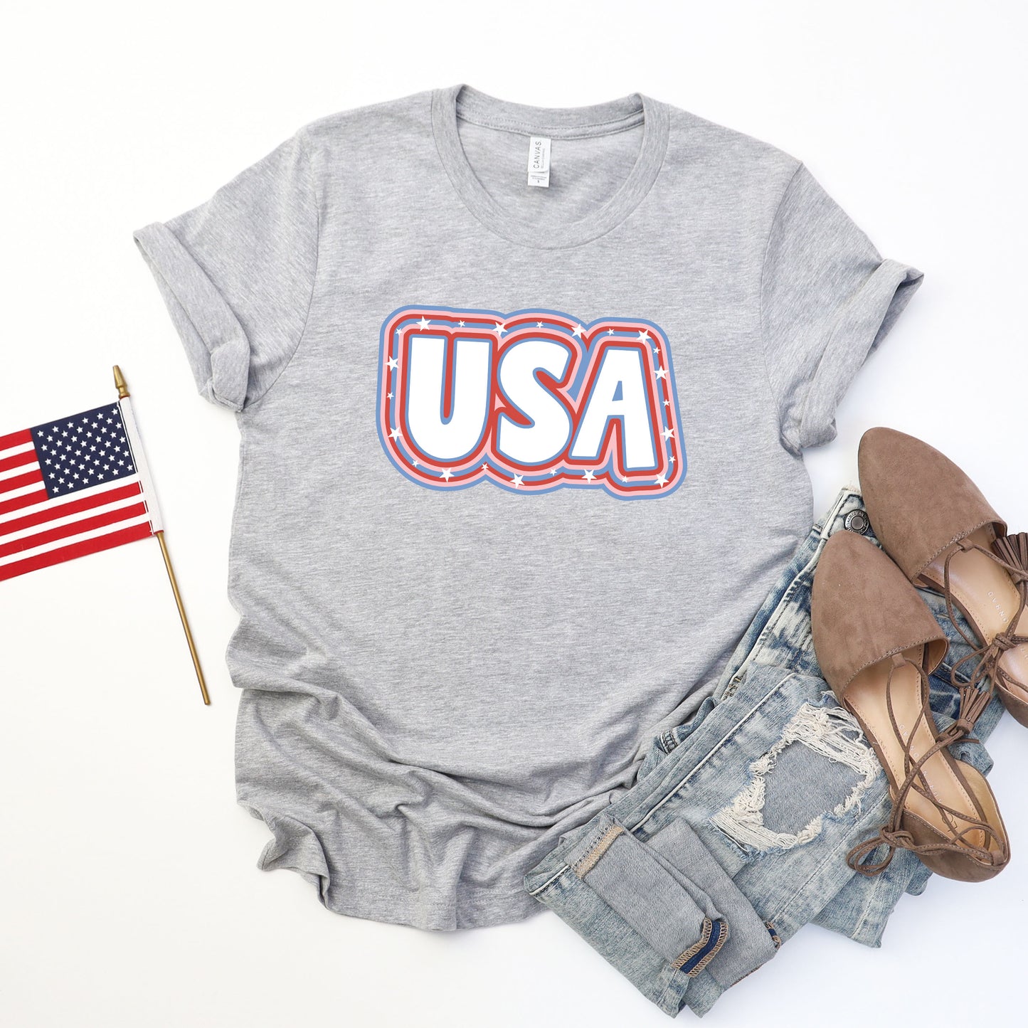 USA Outline | Short Sleeve Graphic Tee