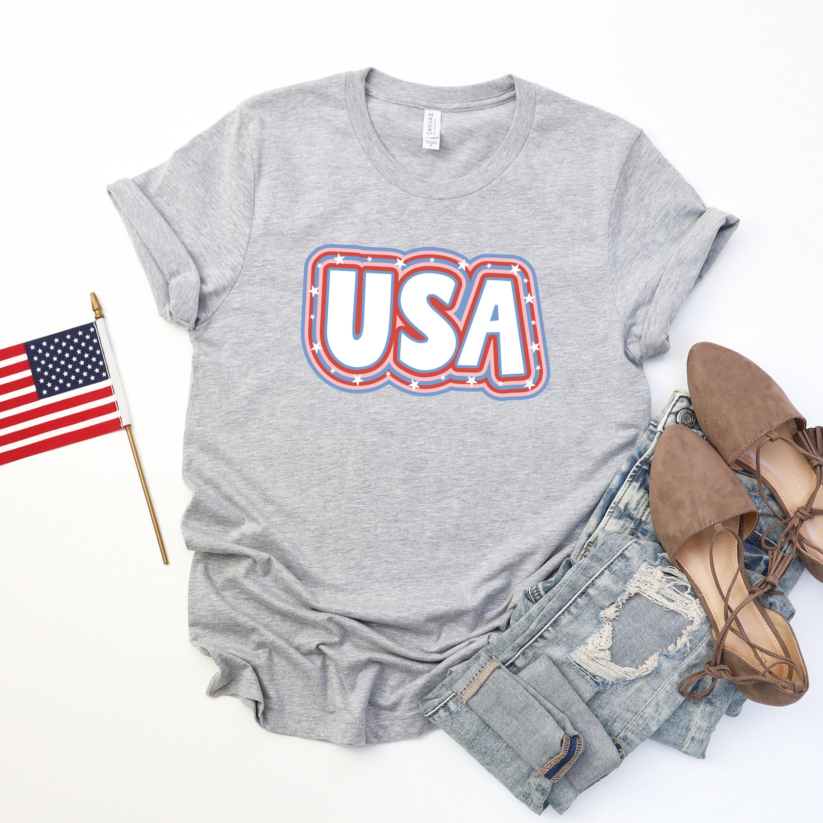 USA Outline | Short Sleeve Graphic Tee