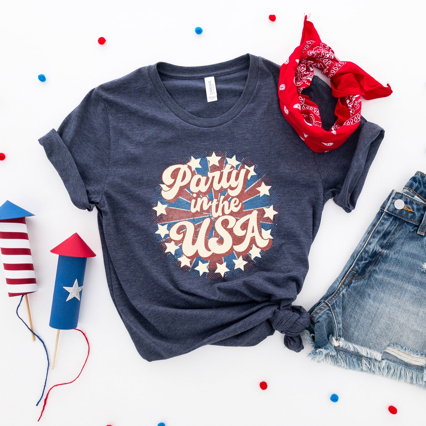 Party In The USA Circle | Short Sleeve Graphic Tee