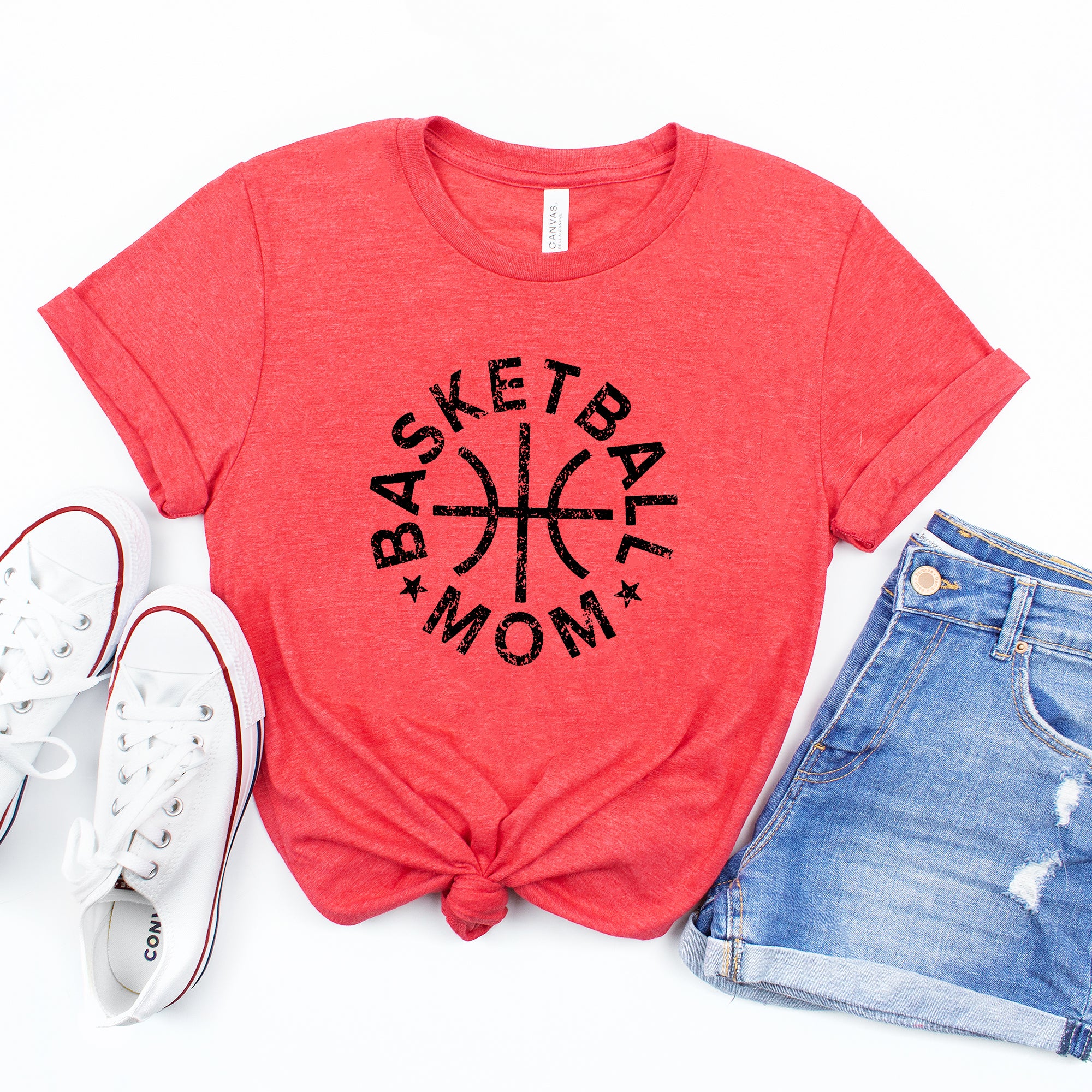 Basketball Mom Distressed | Short Sleeve Graphic Tee