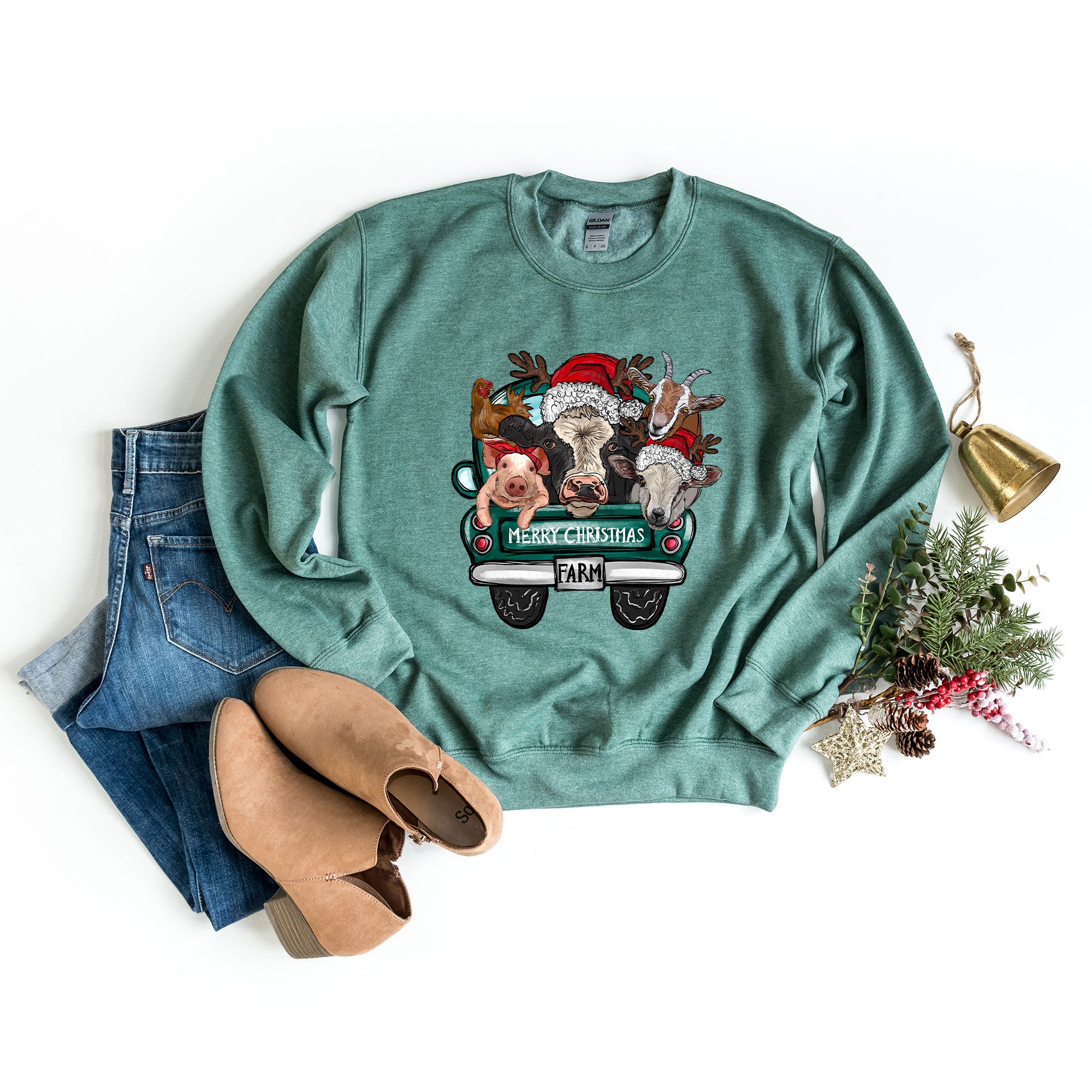 Merry Christmas Farm Truck | Sweatshirt