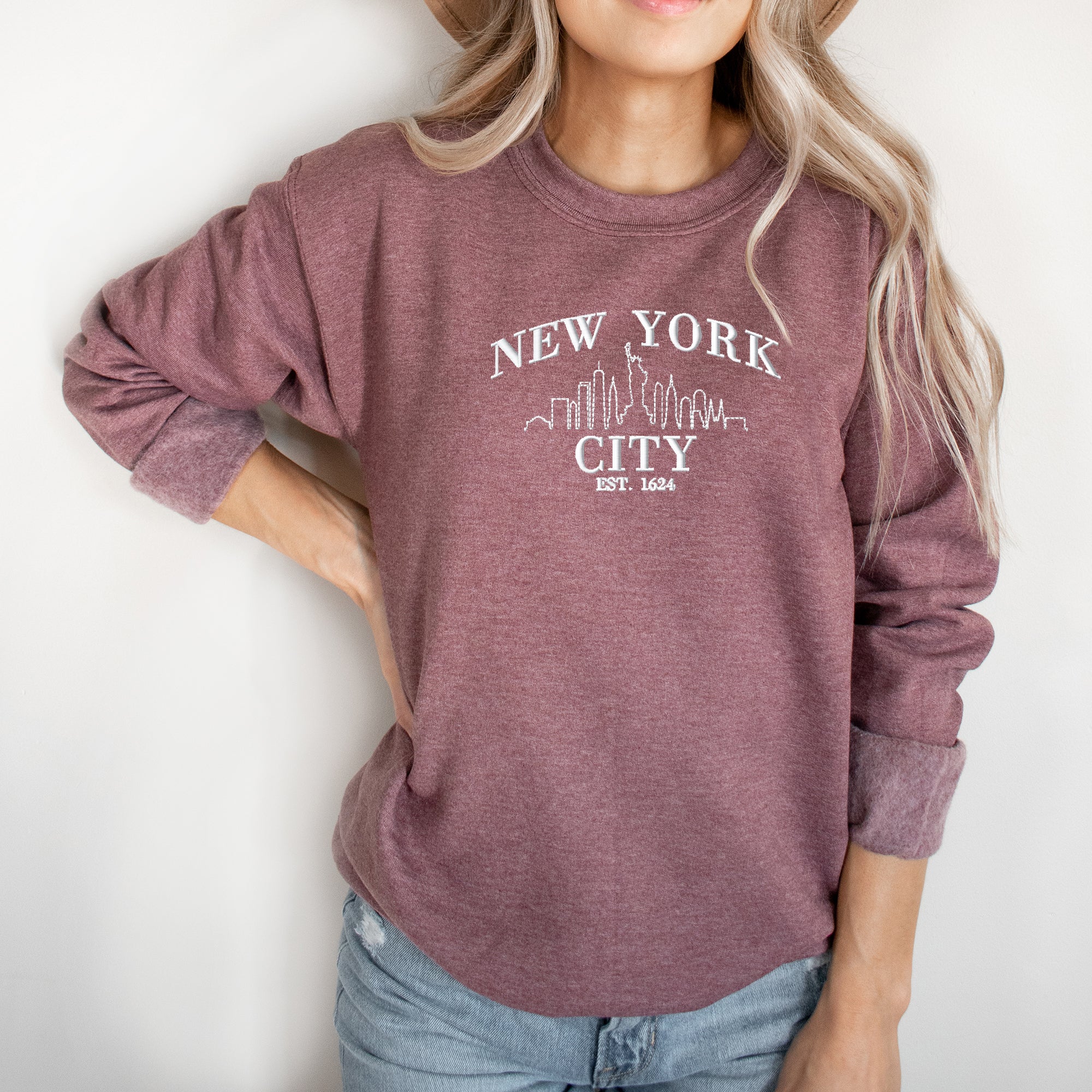 Embroidered New York City | Sweatshirt