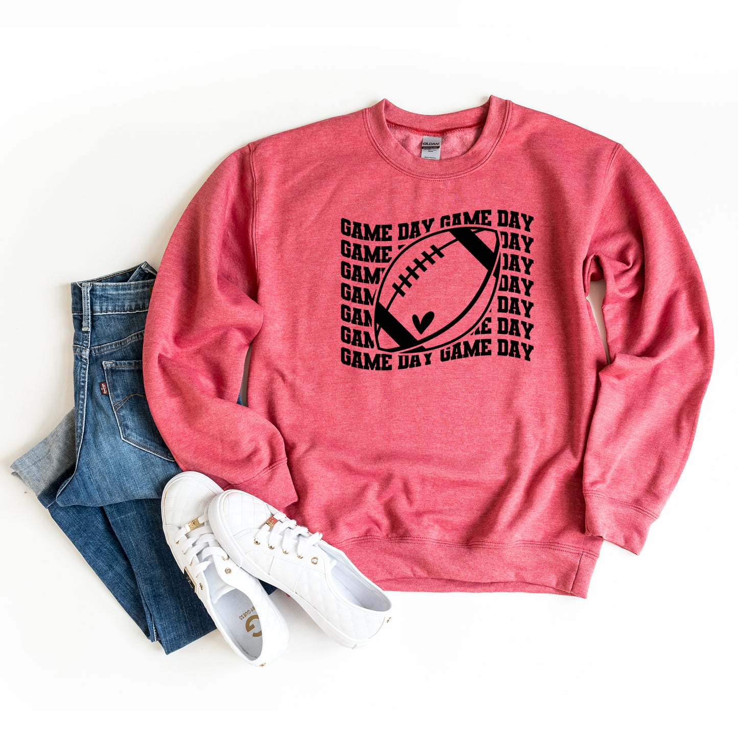 Football Game Day Stacked Wavy | Sweatshirt