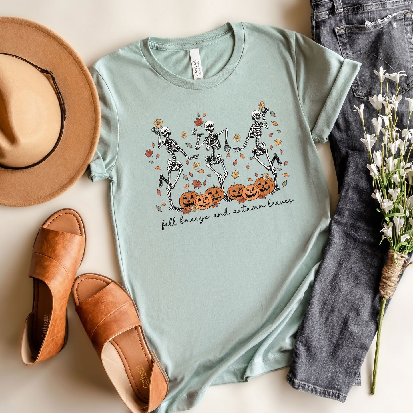 Fall Breeze Skeletons | Short Sleeve Crew Neck