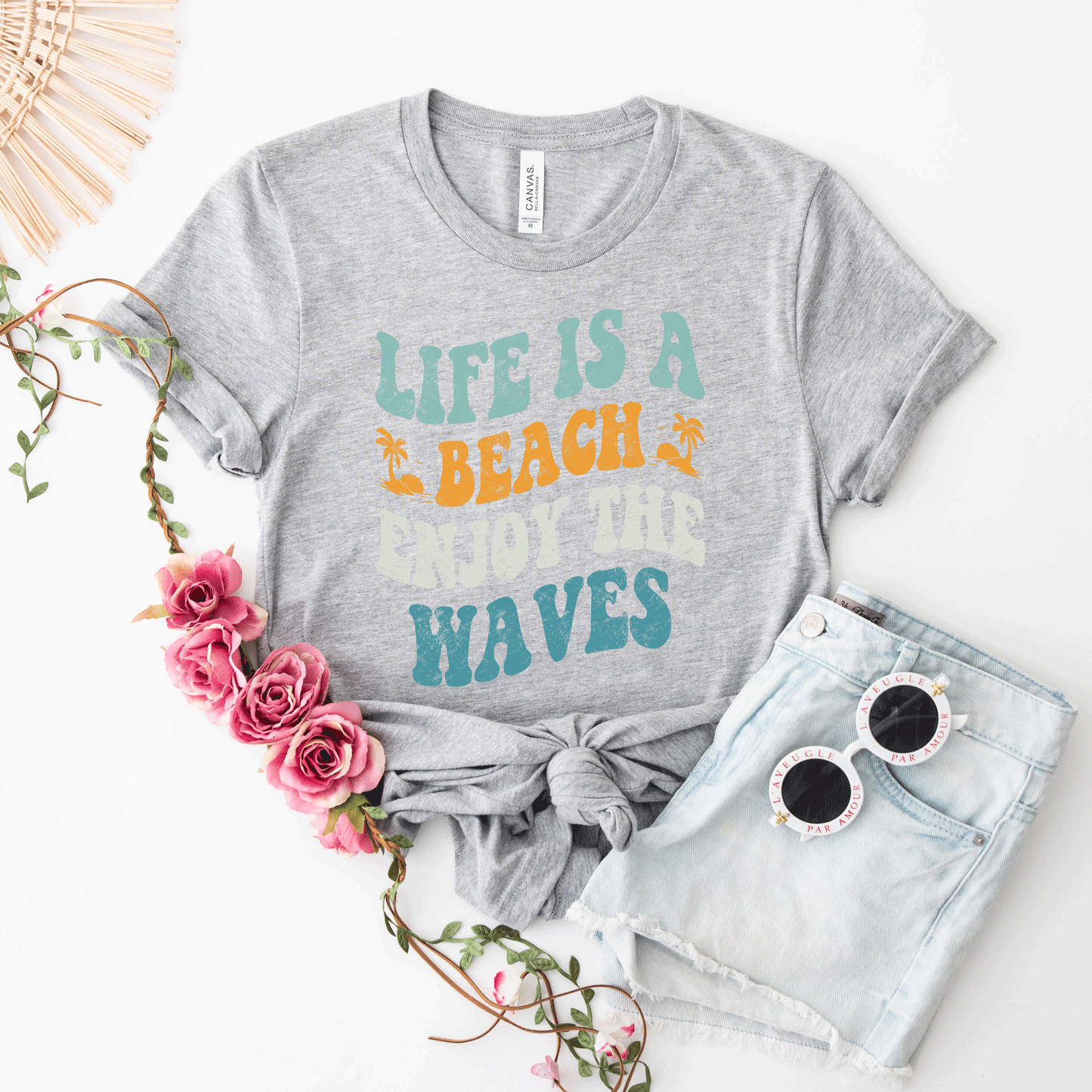 Enjoy The Waves Distressed | Short Sleeve Crew Neck