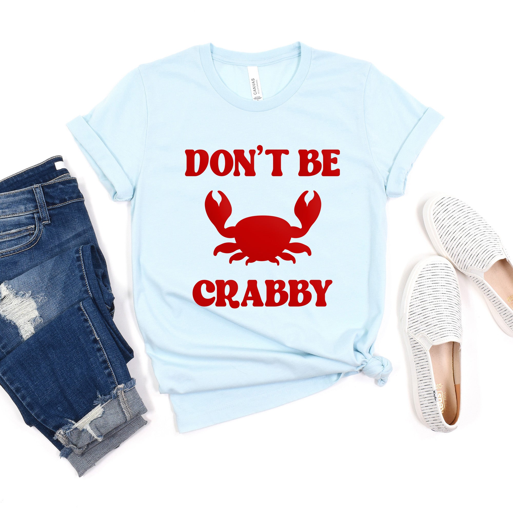Don't Be Crabby Puff Print | Short Sleeve Crew Neck