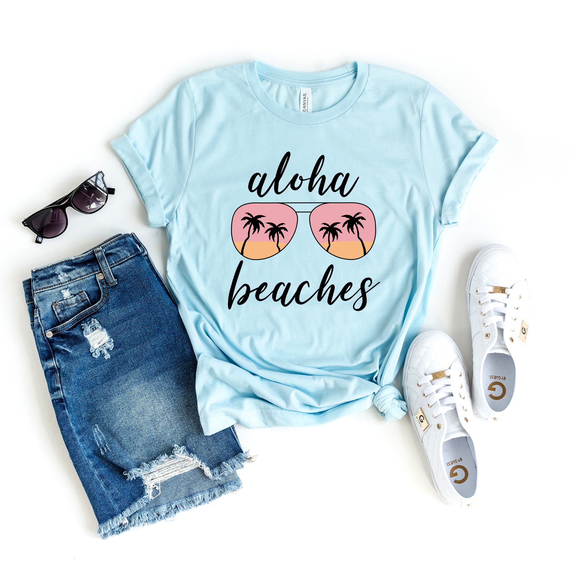 Aloha Beaches Sunglasses | Short Sleeve Graphic Tee