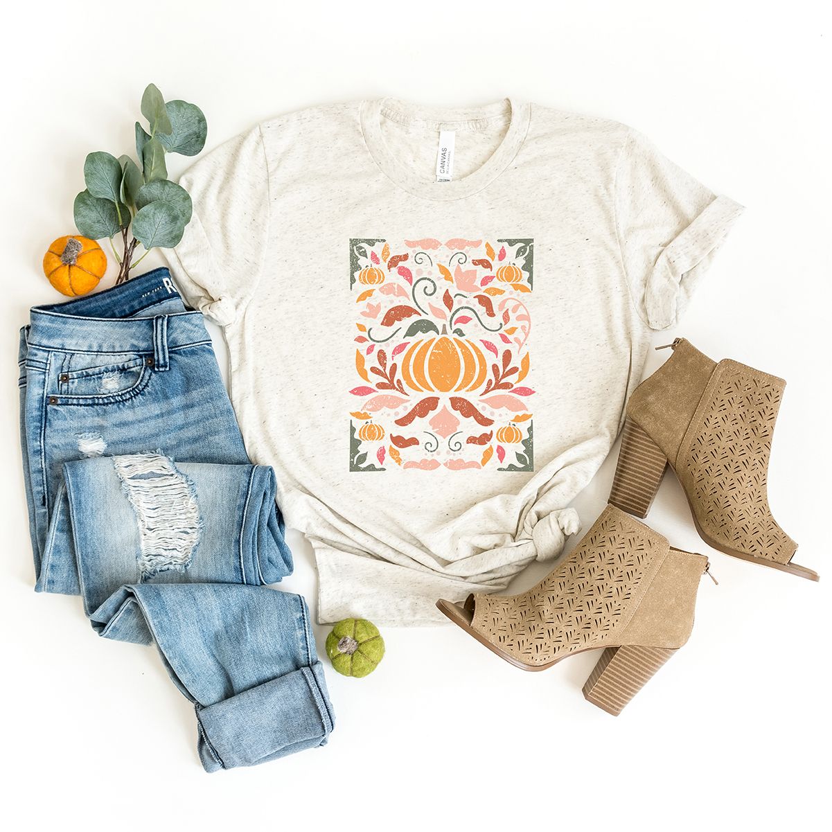 Fall Floral Grunge | Short Sleeve Crew Neck